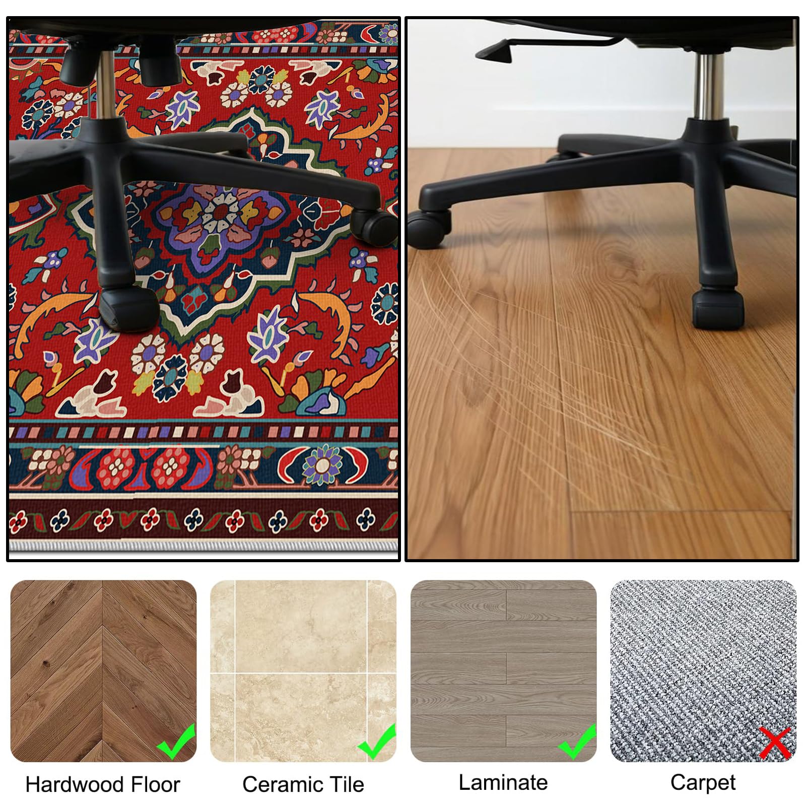 120 x 140 cm Protector Suelo Silla Ruedas Alfombra para Silla de Escritorio Alfombra Silla Gaming Protector Suelo Silla Suelo Duro Laminado Parqué Azulejos Alfombrilla Protectora para Suelo
