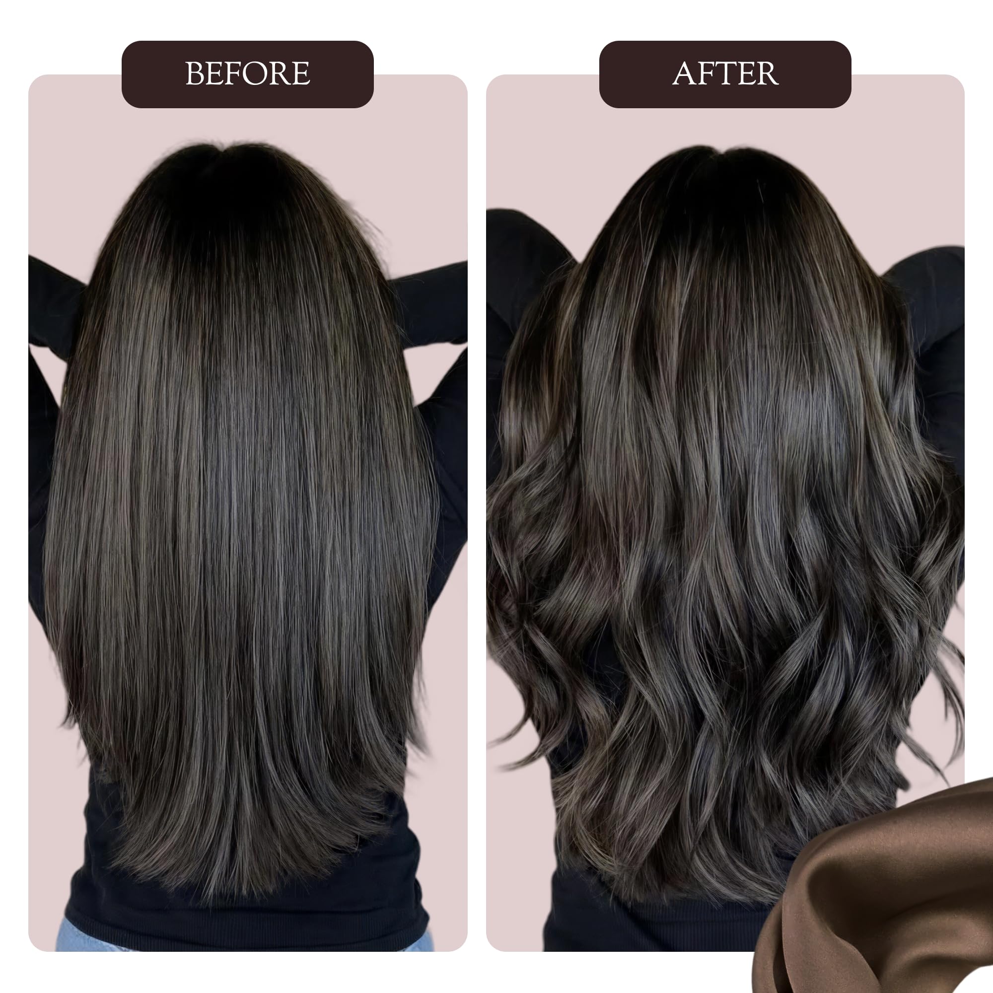 Heatless Hair Curlers for Overnight Curls – 4 Pcs Velvet Flexi Rods with Satin Scarf, No Heat Curling Set for Long Hair, Soft Sleep-In Rollers for Natural Waves and Blowout Volume