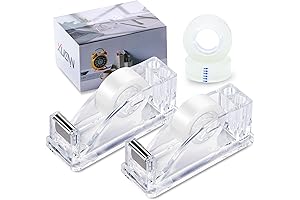 2-Piece Acrylic Tape Dispenser Desk for Effortless Dispensing