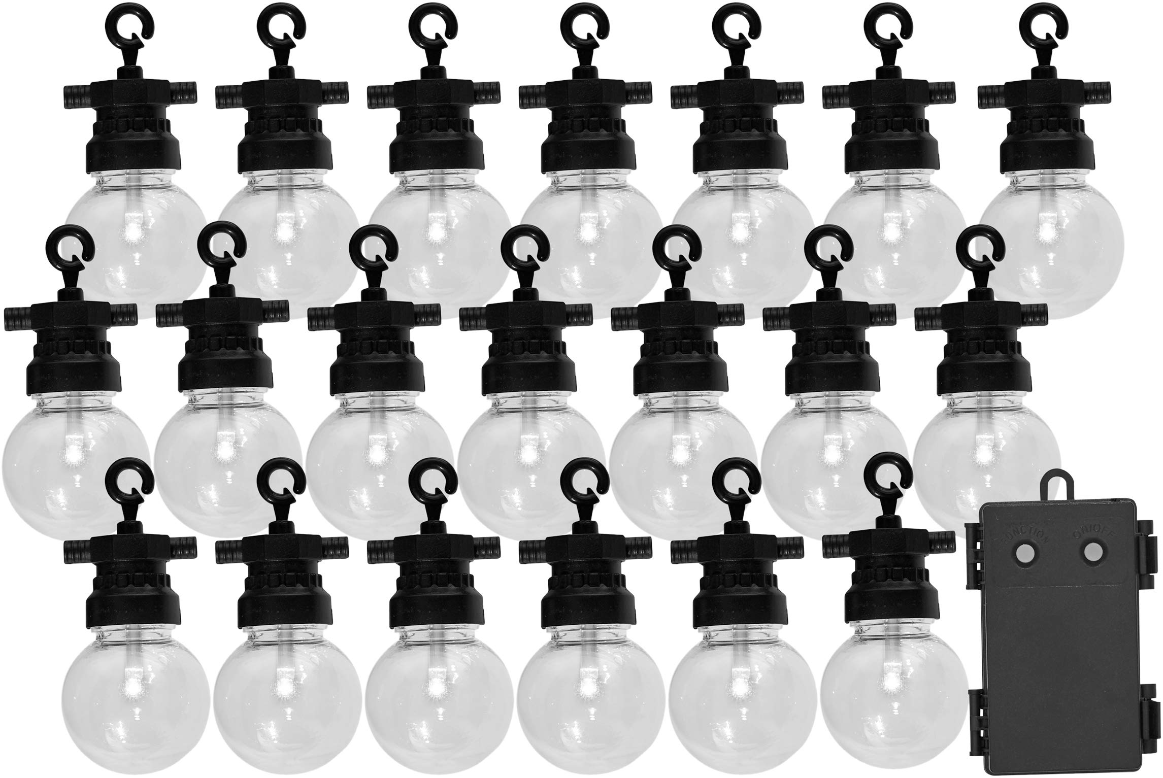 Luxform 20 Bulb String Light Set with Timer - Clear G45 Bulbs