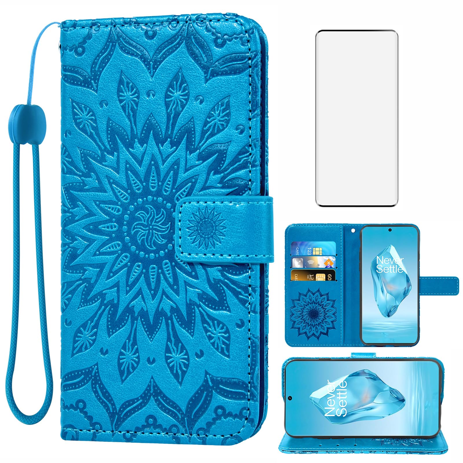 Asuwish Phone Case For OnePlus 12R 5G/Ace 3 2024 Zipper Wallet Cell