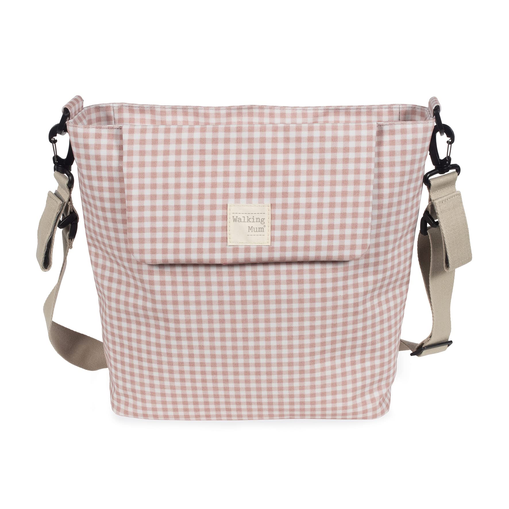 Borsa fasciatoio Walking Mum I Love Vichy rosa 42 x 36 x 13 cm