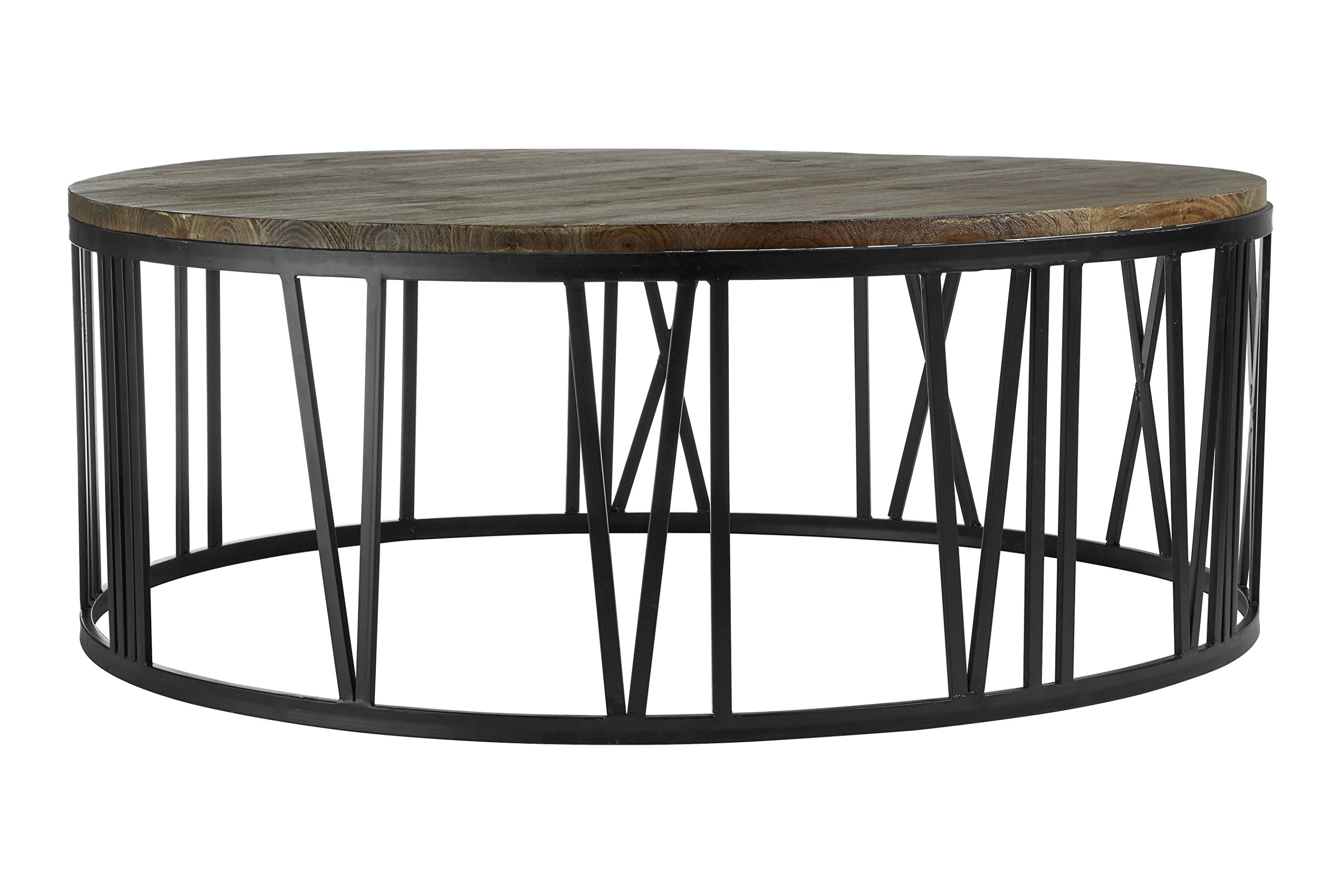 Orsina Round Coffee TableIndustrial Chic Farmhouse Coffee TableSolid Wood Coffee TableBlack Metal Coffee Table from B&Q