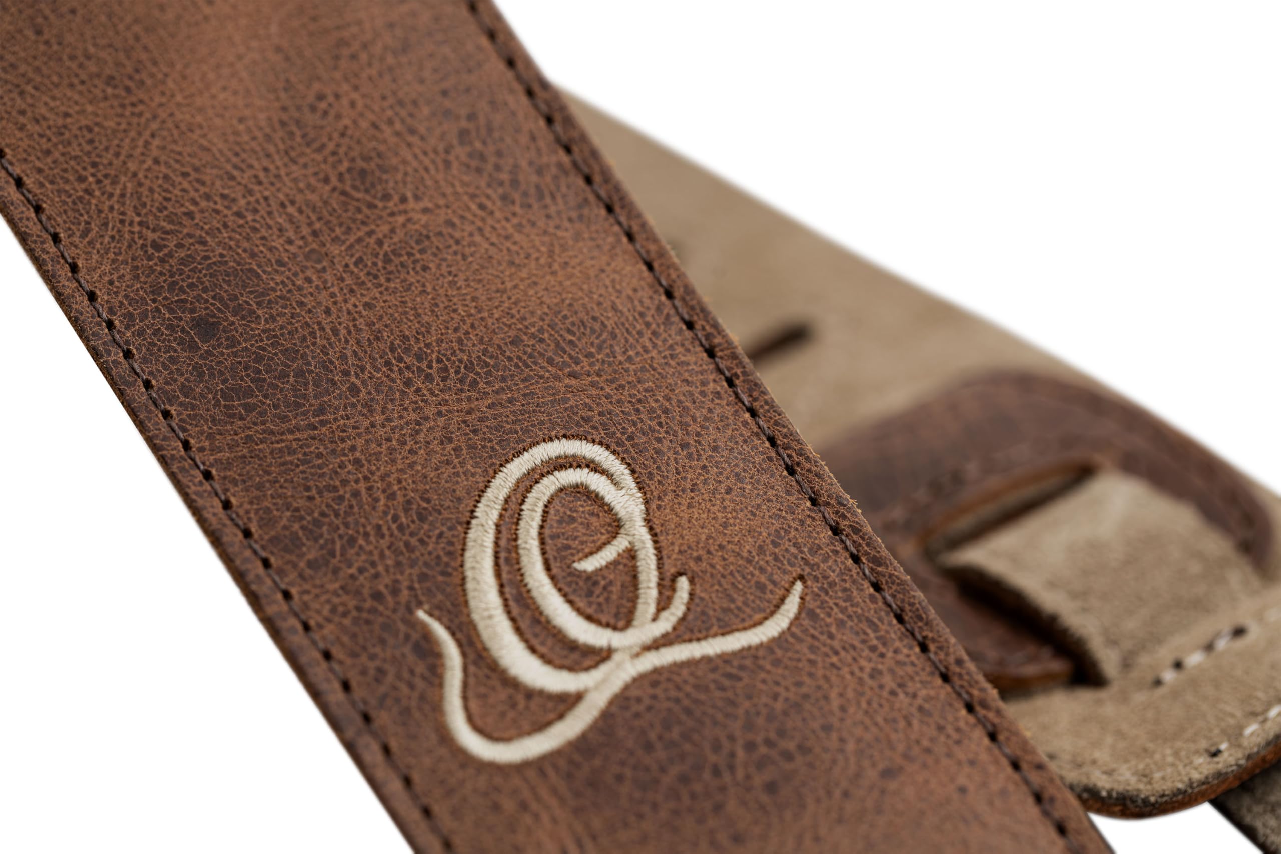 Ortega Guitars courroie réglable pour guitare – Guitare acoustique / Basse, Guitare électrique / Basse – Série Suede – Cuir suédé, Cognac (OSSU-40)