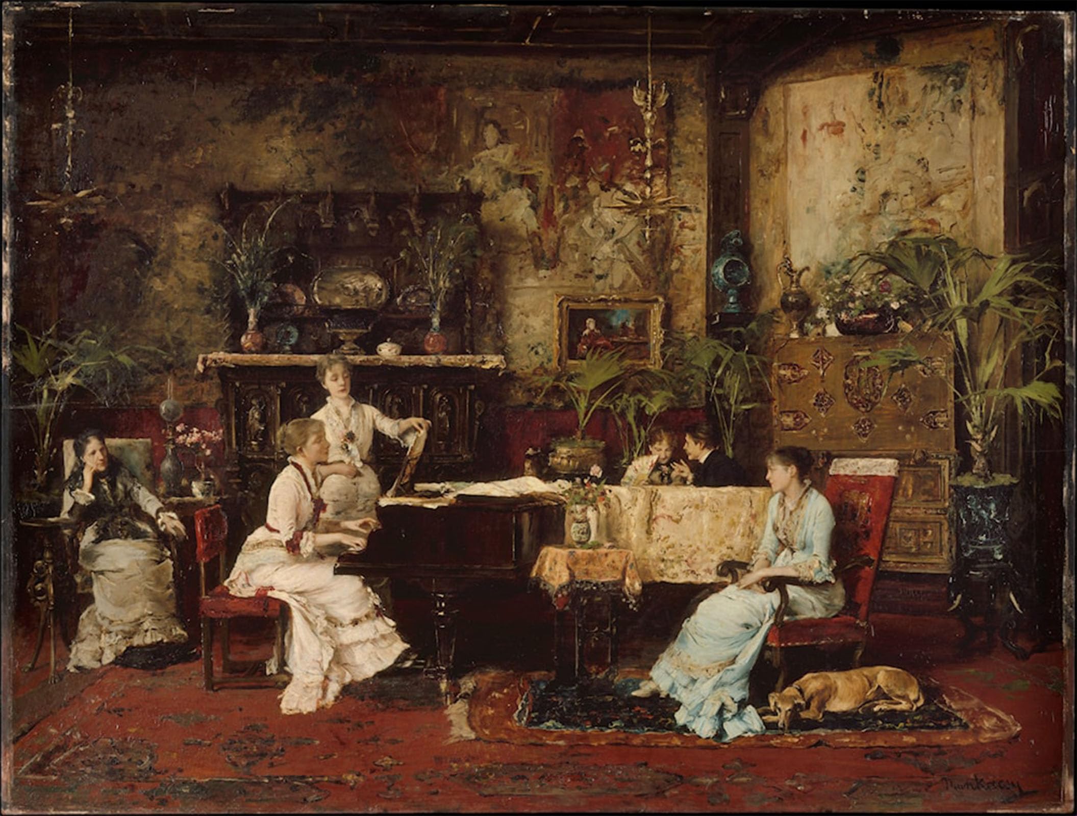 SERENDIPITP Vintage Picture Print on Canvas Wall Art Poster the Music Room by Mihaly Munkacsy Artwork Print Poster for Wall Decor 60x90cm