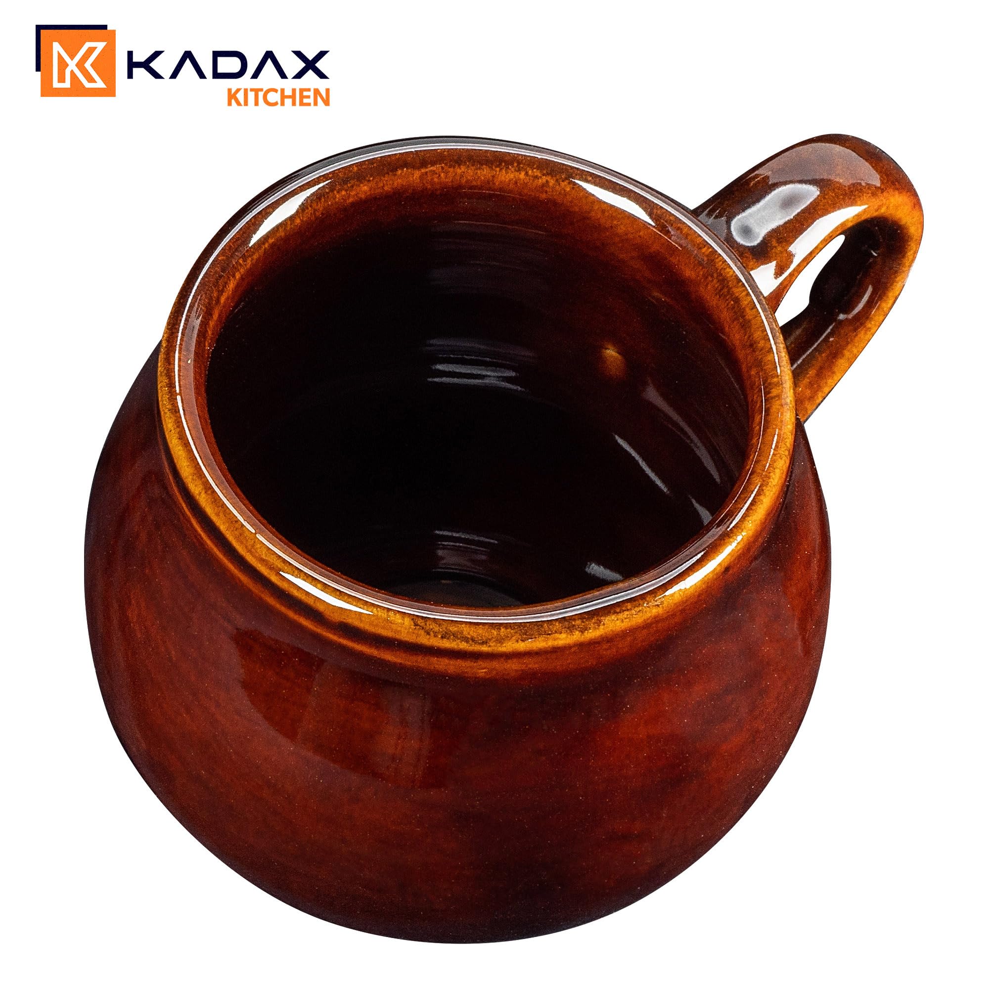 KADAX Juego de 4 vasos de barro, 300 ml, tazas de cerámica con asa para vino caliente, hidromiel y té, taza de cerámica hecha a mano, taza de Navidad, taza de vino caliente de arcilla