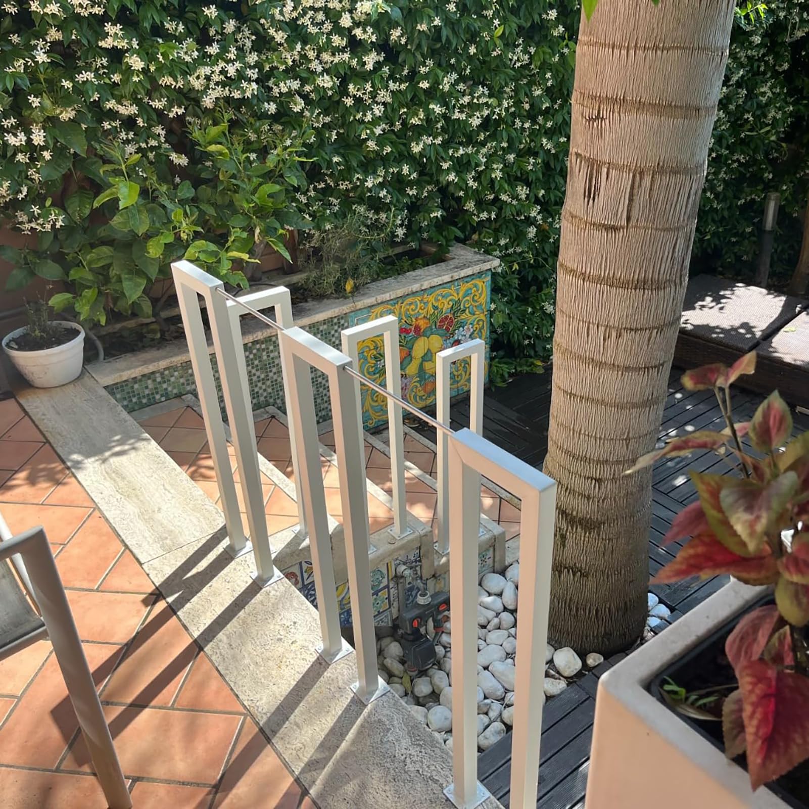U-förmige Treppengeländer Innen, Dachboden Dekorative Handlauf Treppe, Geländer Treppe Seitliche Montage, Behinderte Rutschfeste Flurdeck Pflegeleicht Treppenhandlauf (Weiß A, 110cm)