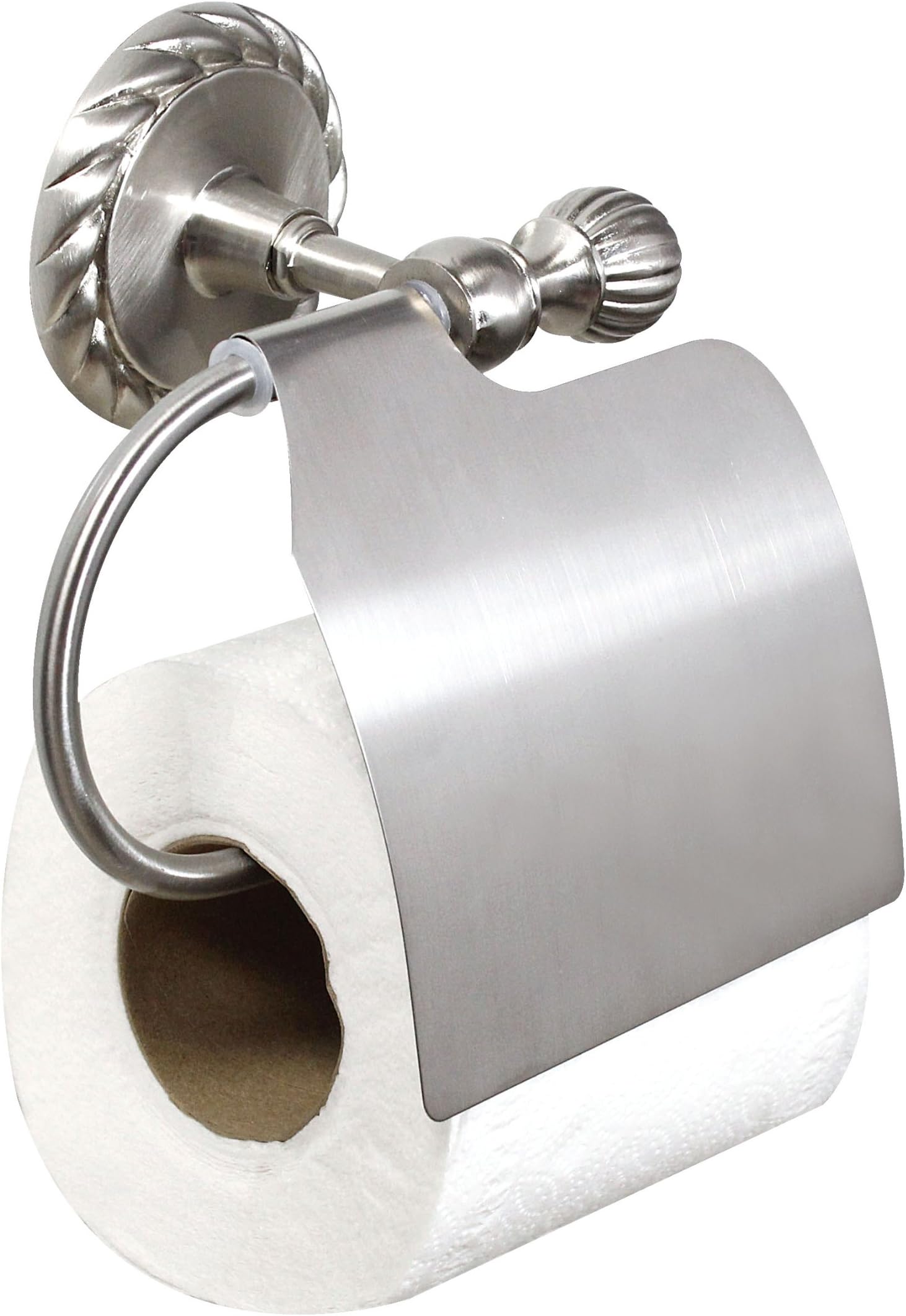 MODONA 6955-A-N Toilet Paper Holder with Cover Satin Nickel Victoria Series