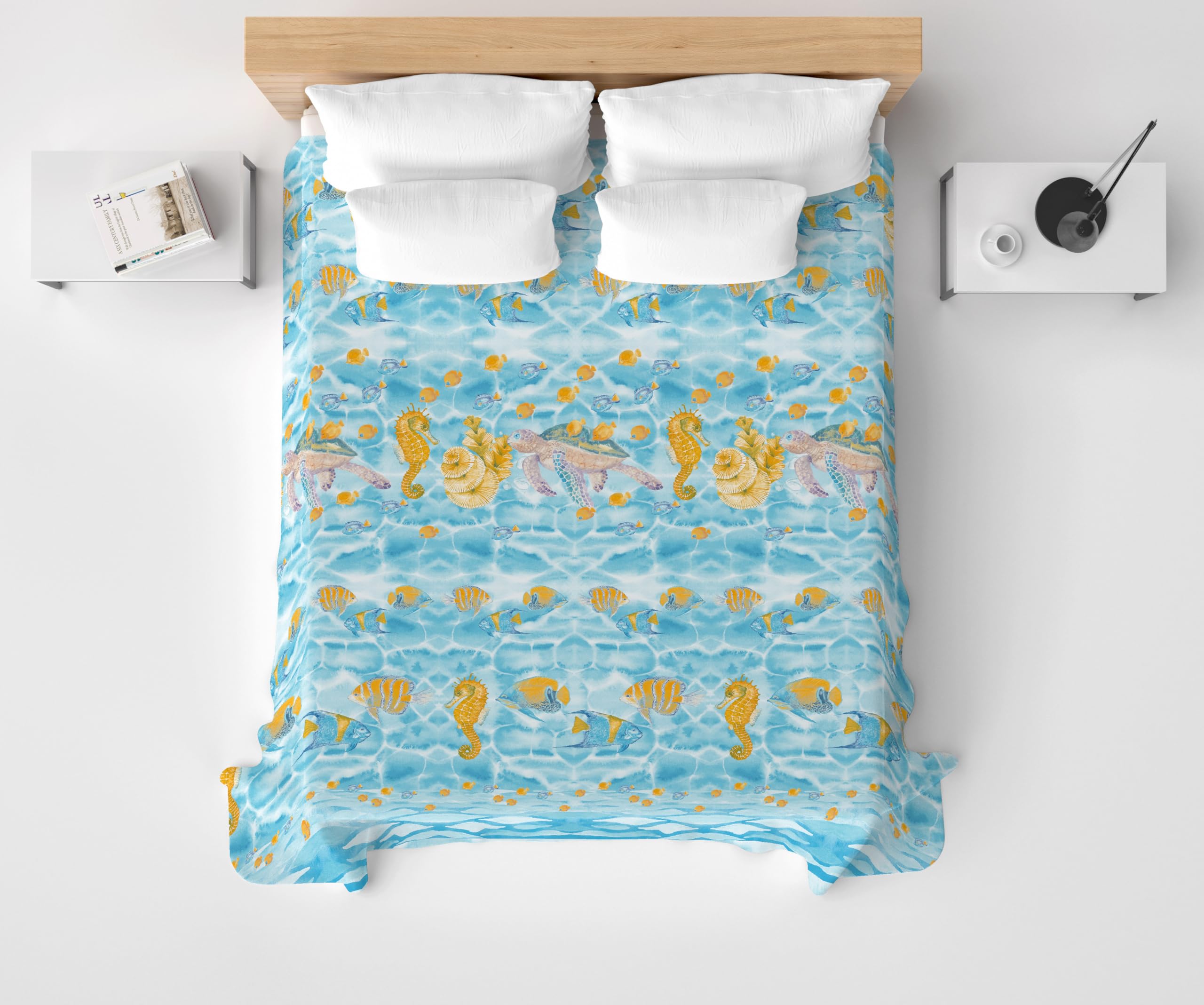 HomeLife Printemps Eté Couvre-lit Double [220x280] Fabriqué En Italie | Jetée De Lit Double Fantaisie Avec Des Avions En Coton | Drap De Lit Léger