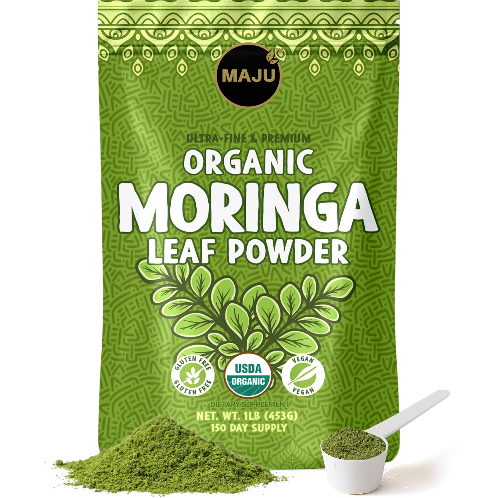 Maju Superfoods Organic Moringa Leaf Powder - 1 Pound
