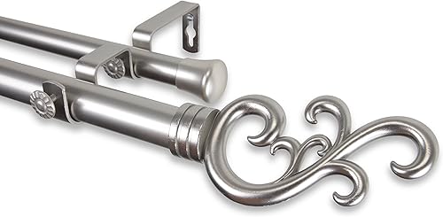 Rod Desyne Madeline - Barra de cortina doble (28.0 - 48.0in), color negro