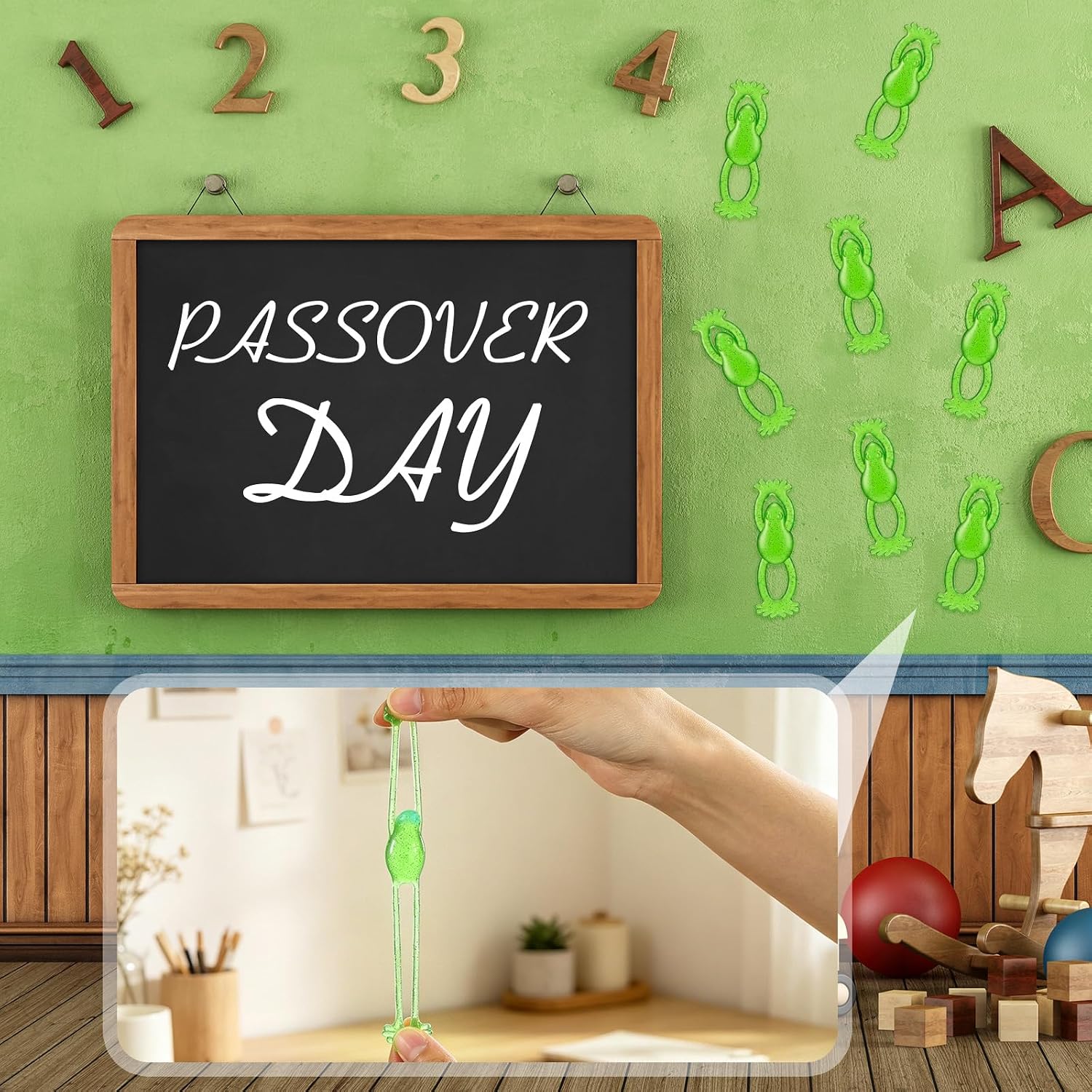 Hanaive 100 Pcs Flying Slingshot Frogs Toys Passover Day Toys