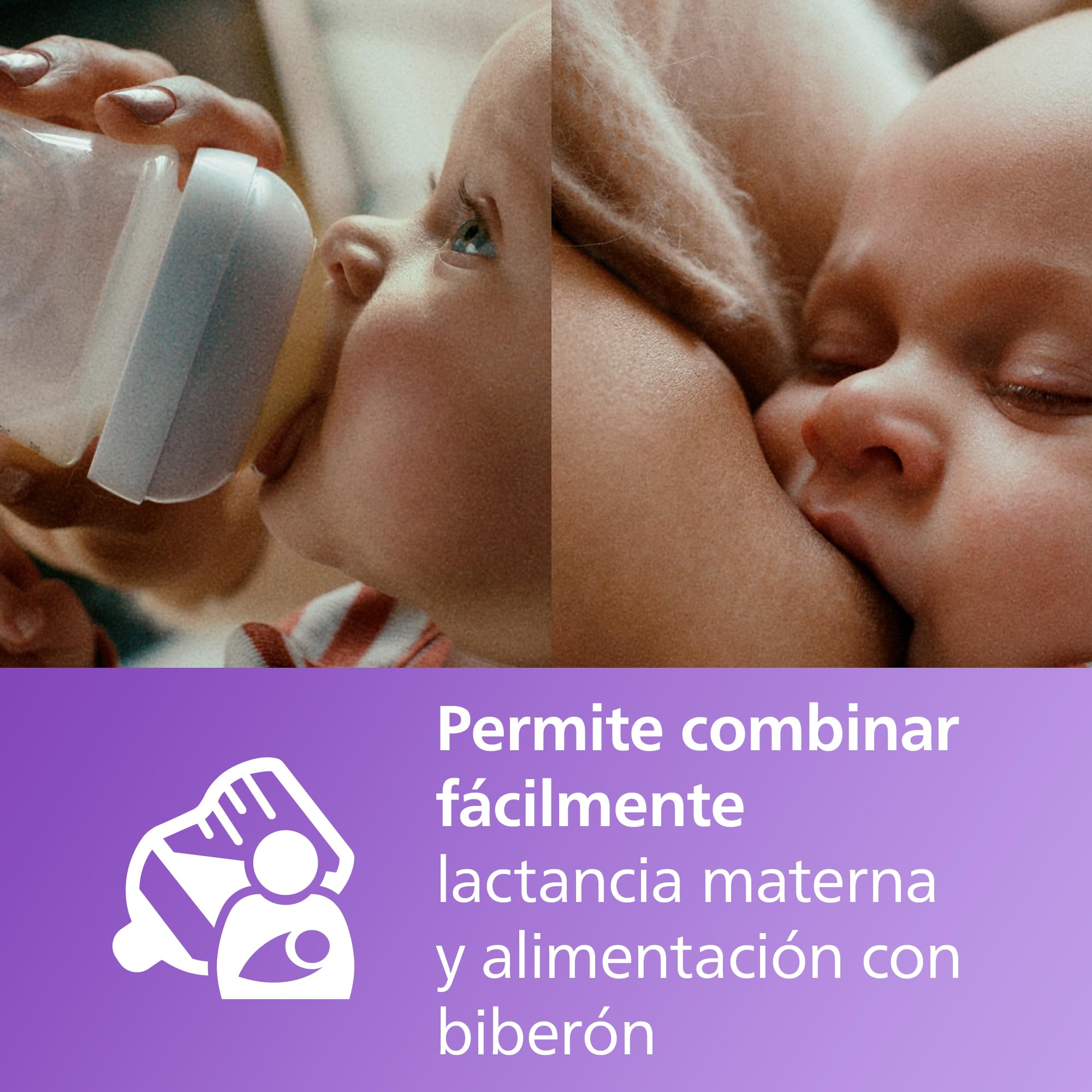 Philips Avent Natural Response, set de regalo para bebés: biberón Natural Response de 125 ml con tetina T2 (para bebés de 0 meses o más), chupete Ultra Air, modelo SCD837/10
