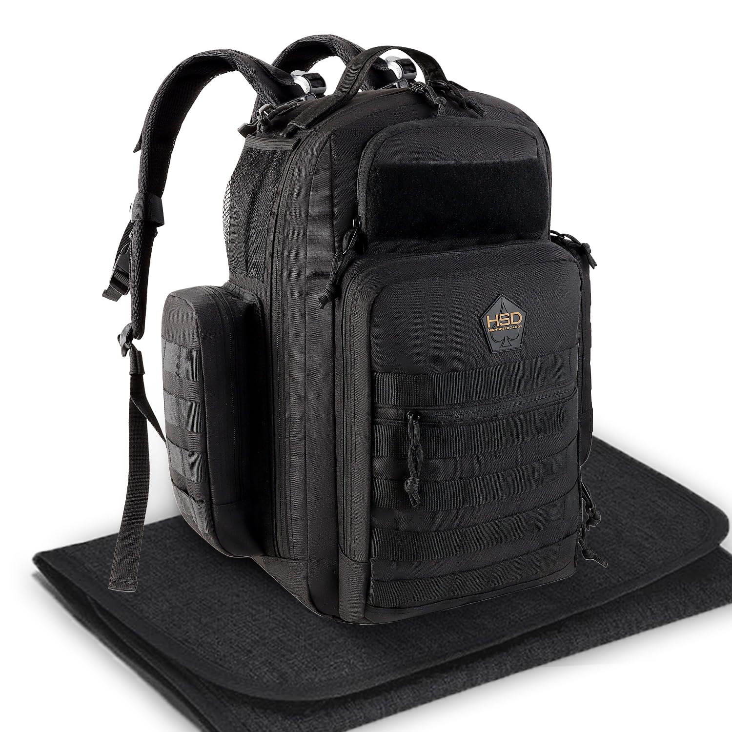 HighSpeedDaddy - Baby Diaper Backpack, Military-Grade, Waterproof, Compact Baby Travel Bag with Diaper Changing Mat