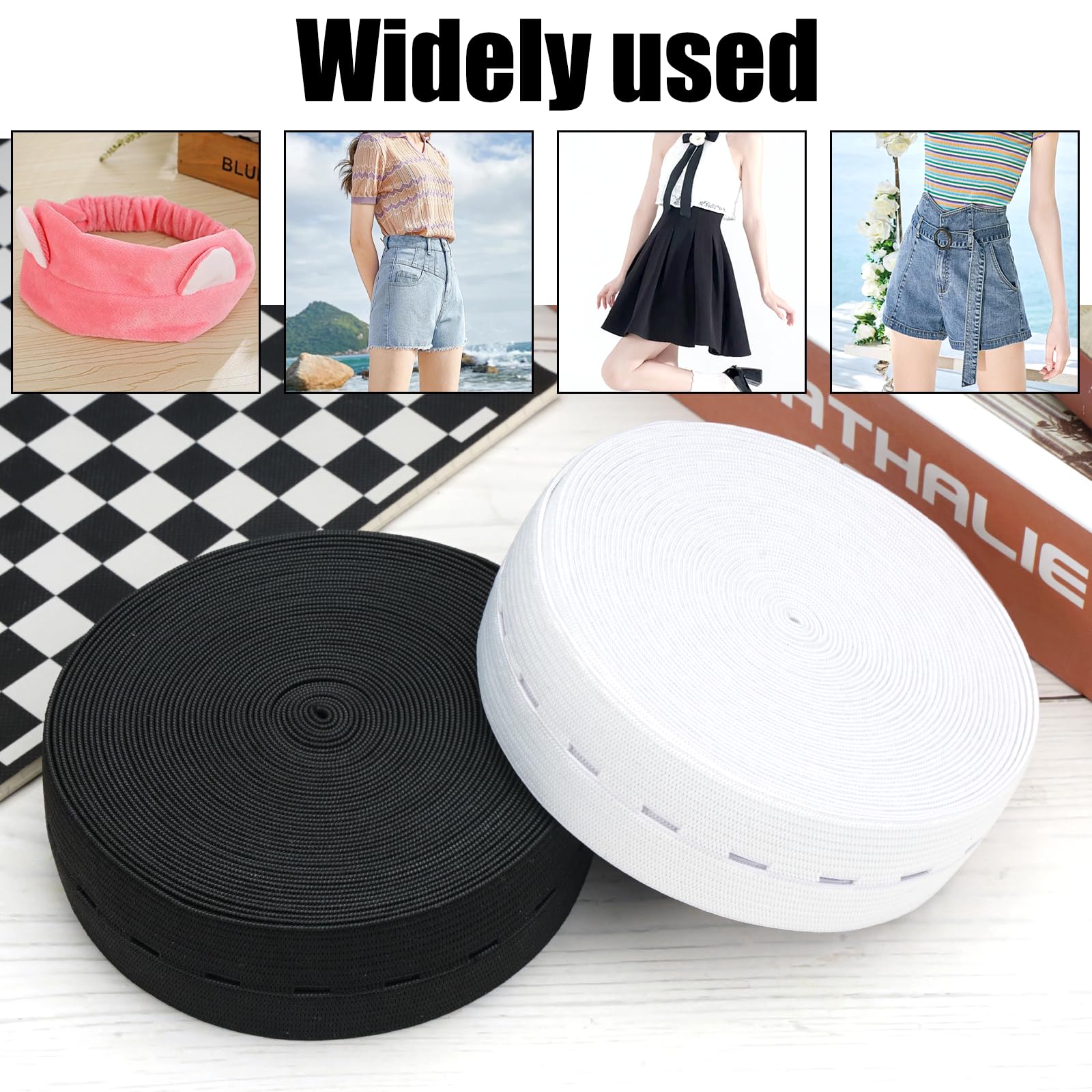 Lot De 2 Rouleaux De Bande élastique Pour Couture, Bricolage