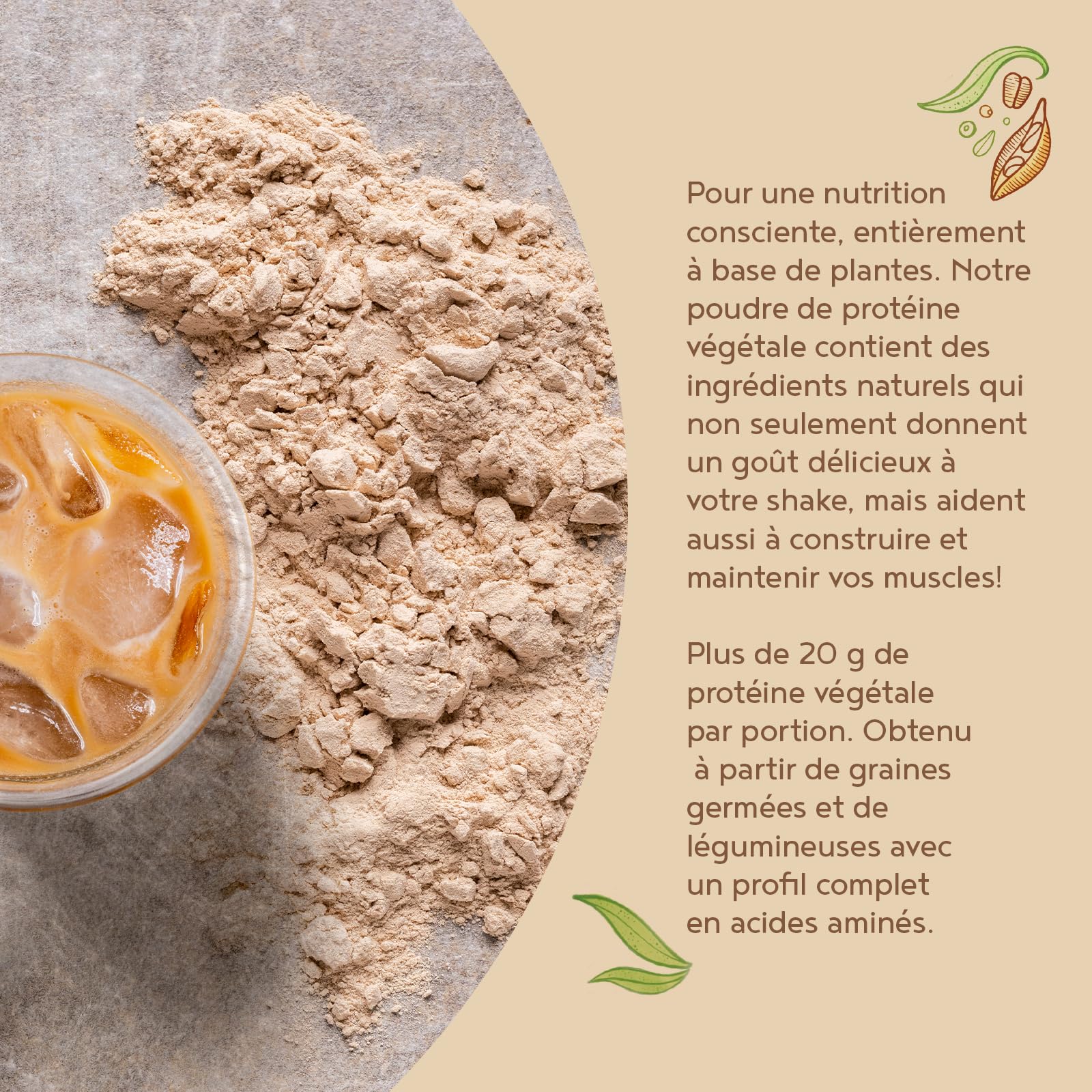 LIMITED EDITION Vegan Proteine en Poudre [600g] | Café Crème | 18g Protein | Pois, Riz & Tournesol | Pre/Post Workout Proteines Musculation | Protéine Powder | Shake de Protéines | Alpha Foods