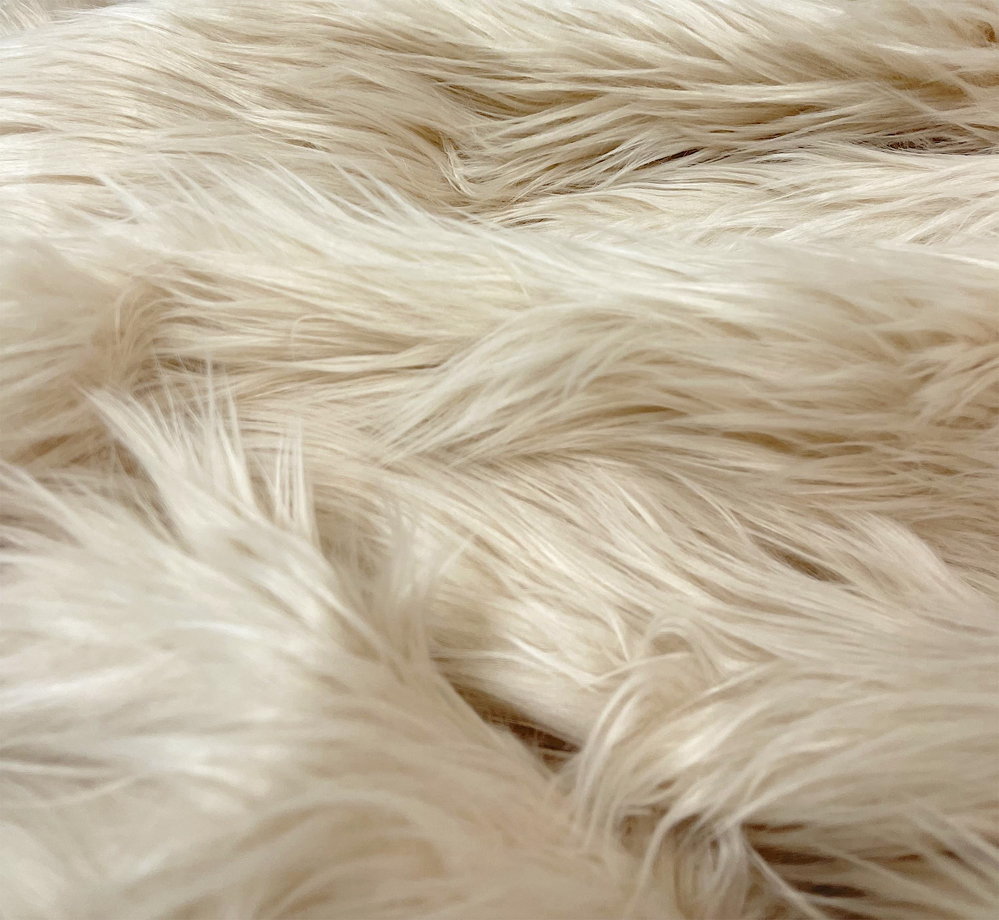 EOVEA - Faux Fur Fabric Square - Shaggy Faux Fur Trim - Precut Soft Faux Fur Fabric Patch - Craft Soft Fur Fabric Material - Hobby & Craft Supply for DIY, Gnome Beard (Latte, 10"X10")