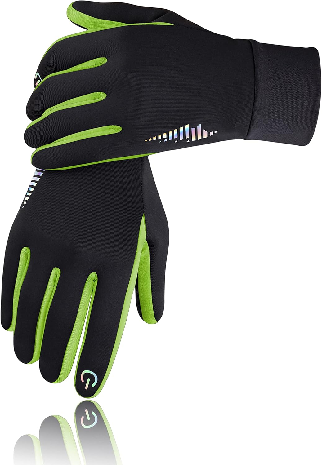 SIMARI Kids Winter Gloves Touchscreen Warm Thermal Water-Resistant for Boy Girl Running Cycling Snow Skiing in Cold Weather Large Green Flash