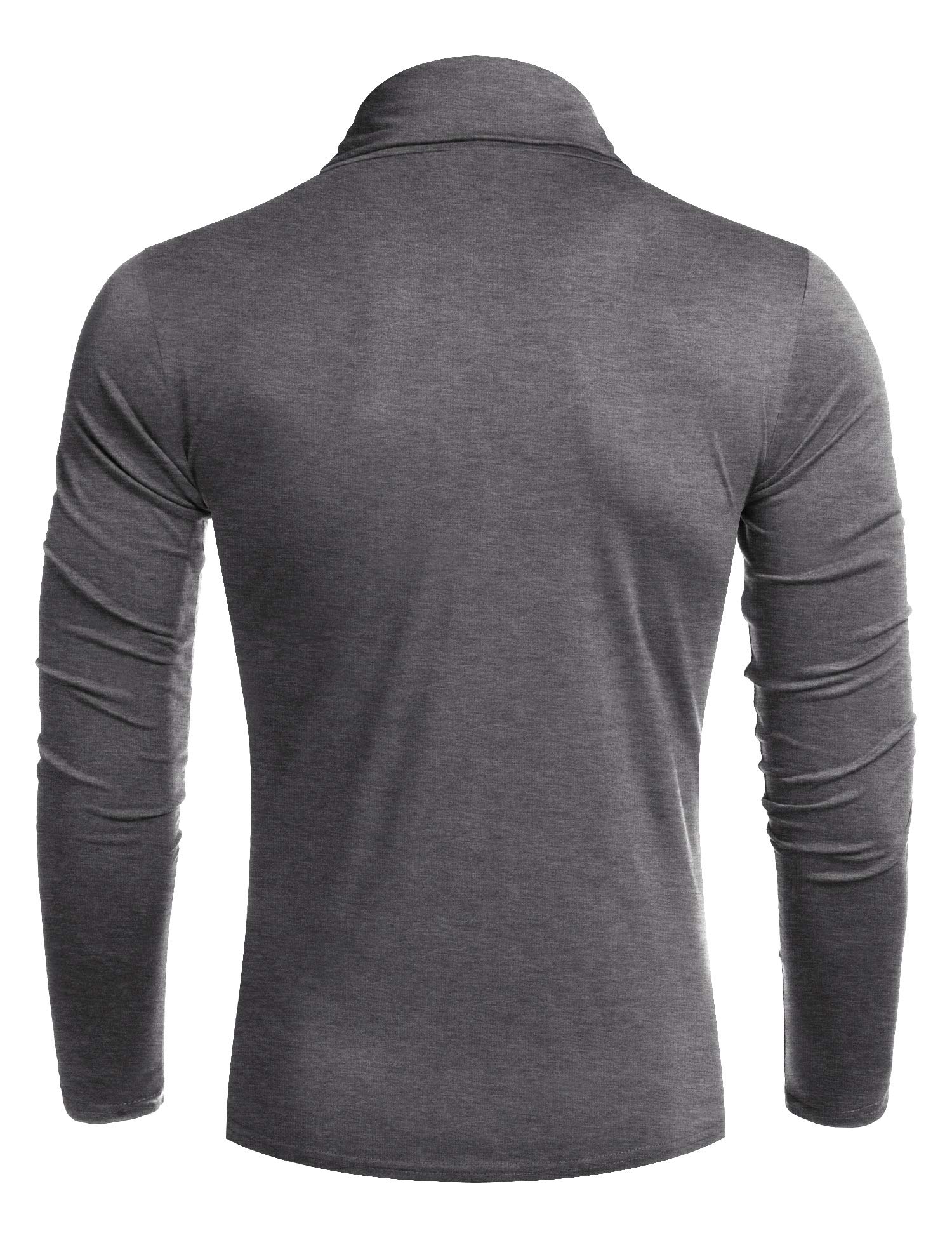 COOFANDY Maglia a Collo Alto Uomo, Manica Lunga in Cotone, Pullover Slim Fit Basic, T-Shirt a Maniche Lunghe Tinta Unita