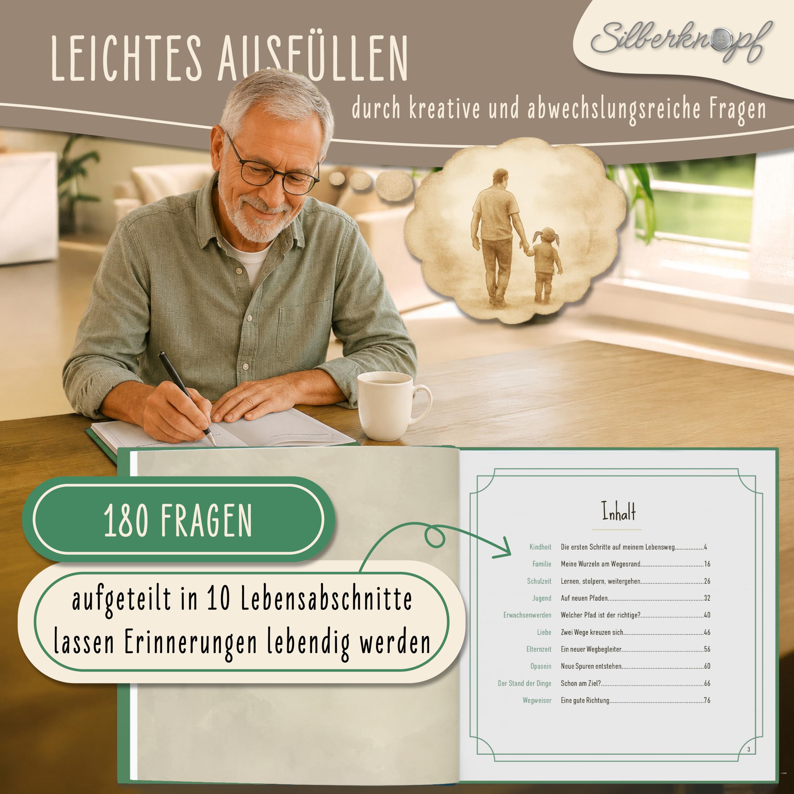 Opa erzähl mal | Erinnerungsbuch zum Ausfüllen | Das besondere Opa Geschenk zum Geburtstag und Weihnachten | Opa erzähl mir deine Geschichte - die einzigartige Geschenkidee für Opa