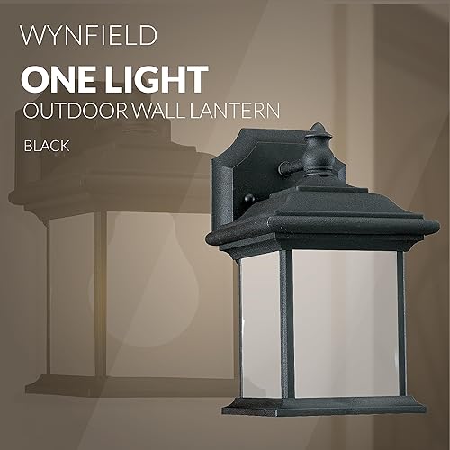 Miniatura 5 de Sea Gull Lighting Generation 89101EN3-12 - Farol de pared transicional para exteriores de Seagull-Wynfield Collection en acabado negro