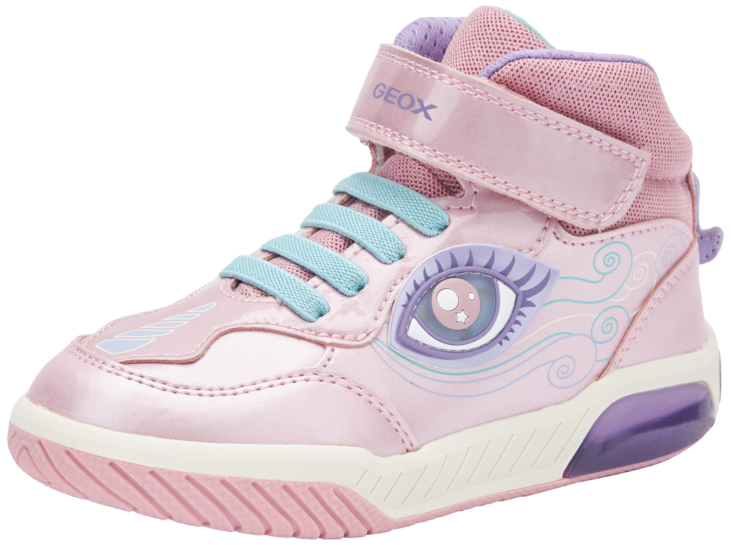 Geox J Inek Girl Sneaker, Pink Lilac, 2.5 UK