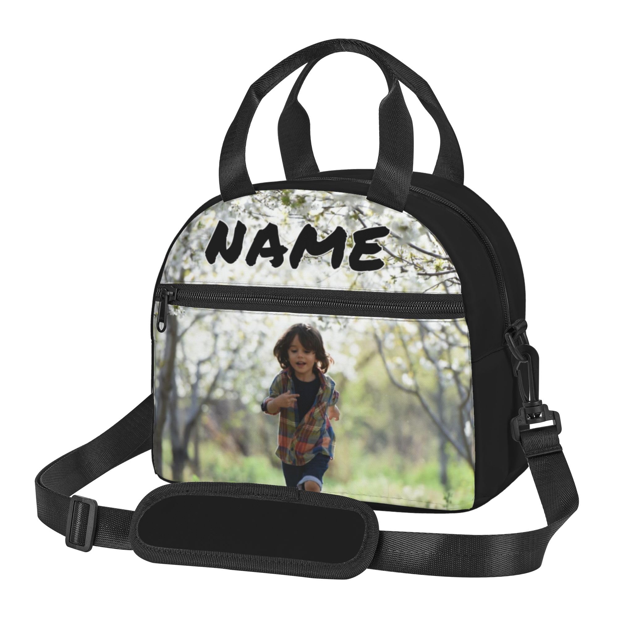 SJZUISL Personalised Lunch Box Bag, Create Your Own Custom Insulated Cooler Lunch Bag with Photo Text for Office Work School Travel Picnic Work Outdoor