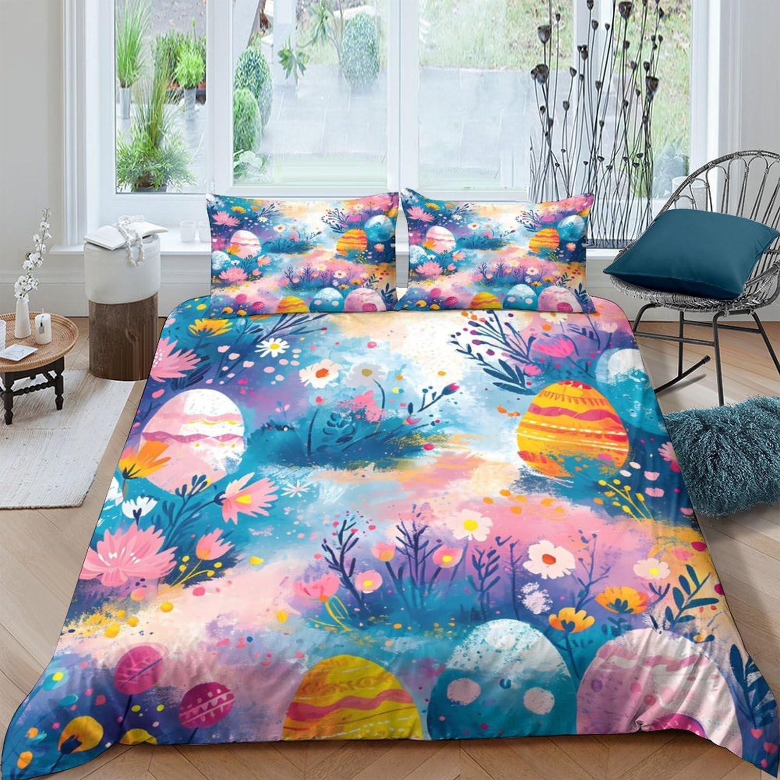 Ctjqhvkz Style-6 3D Printed Fantasy Garden Fitted Sheet Microfiber Pastel Planet Mattress Cover For Bedroom Guest Room Easy Care Decor Single（135X200cm）