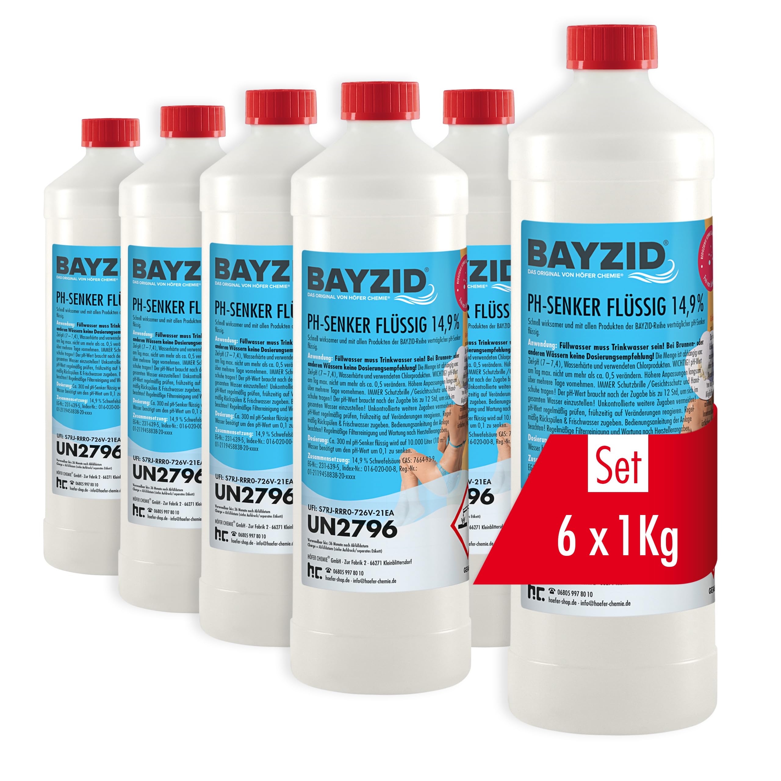 Bayzid pH Moins Liquide 14,9% 1 x 1 kg - Abaisseur de pH Rapide & Efficace