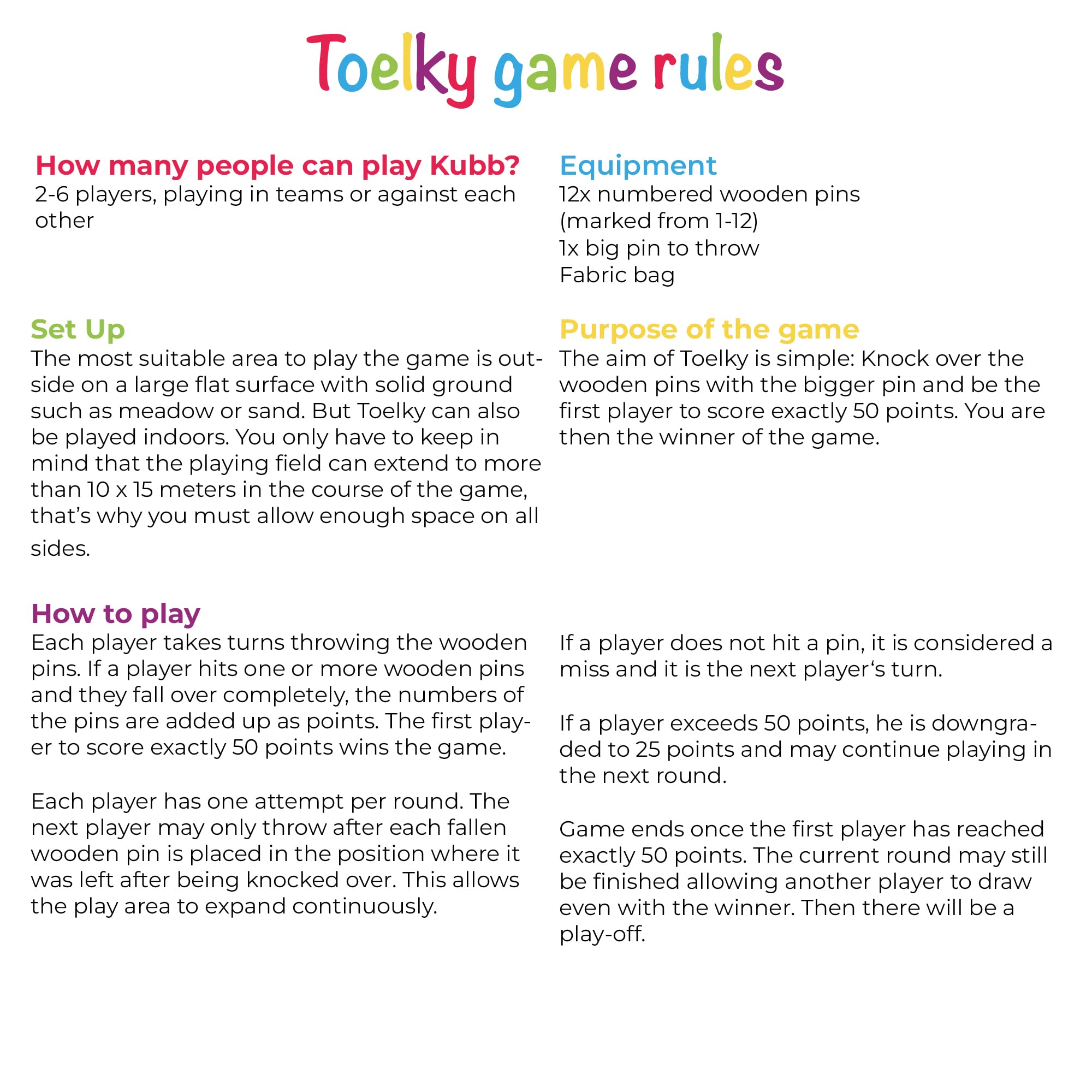 Toyfel Juego de Bolos de Madera Tölky - Bolos finlandeses - Kubb con números - Juego al Aire Libre Juego Madera Juegos Jardin