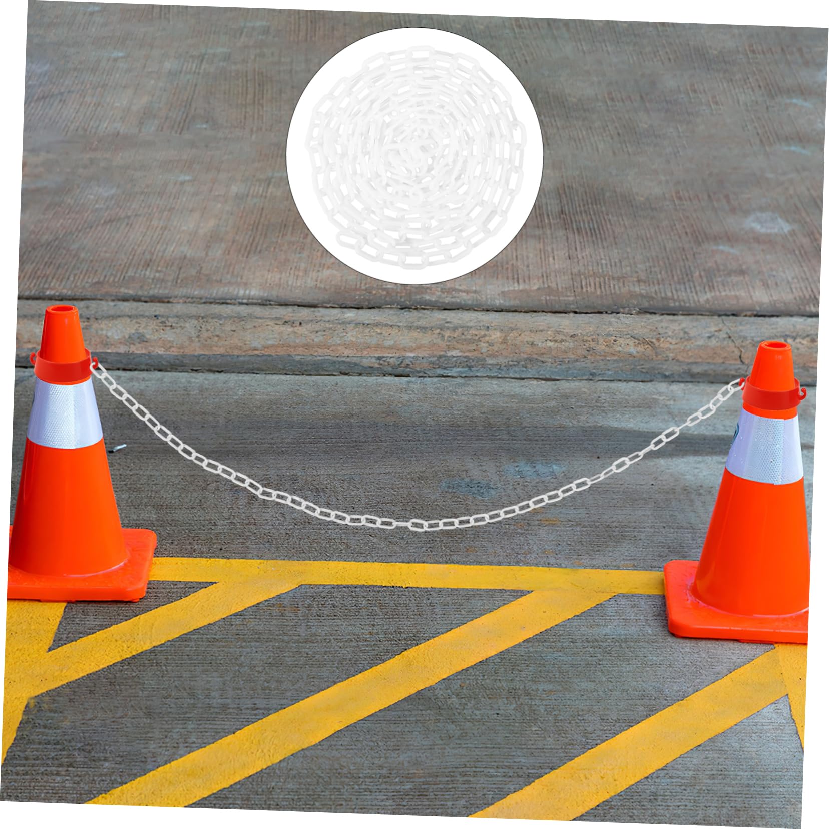 CHILDWEET Protective Chain Caution Chain Safety Chain Driveway Chain Barrier Parking Chain Barrier Parking Lot Chain Barrier Plastic Chains Chain Barrier Links Parking Barrier Chain