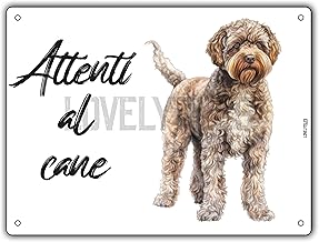 Dog Warning Metal Sign Various Breeds UV Print Weather Resistant Perfect for Outdoor Use Measures 15 x 20 or 20 x 30 (Lagotto, 15 x 20)