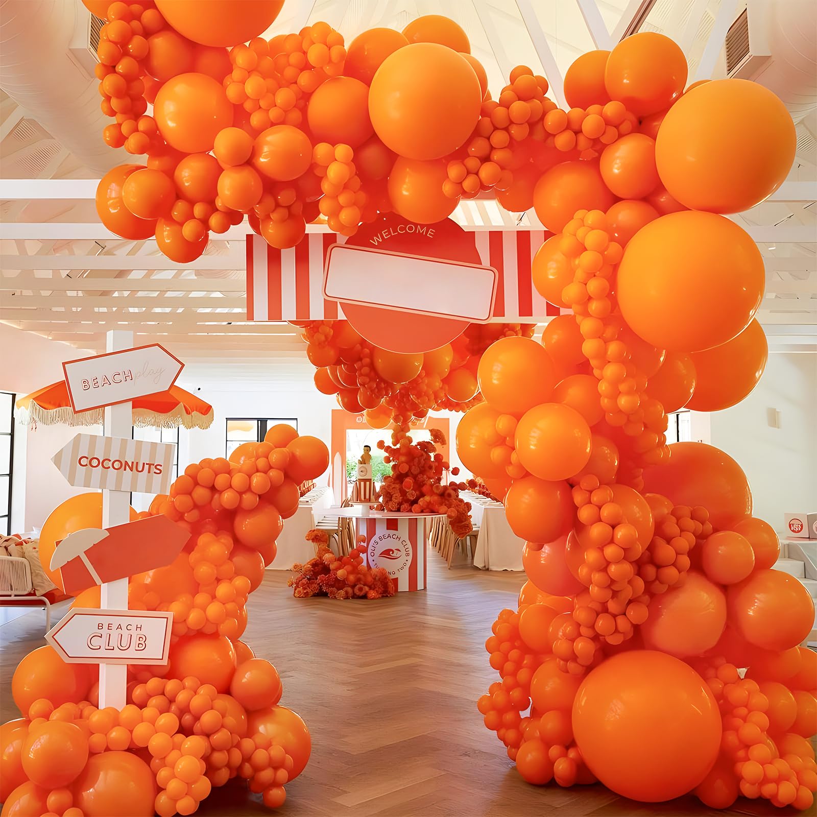 Unisun Palloncini Arancioni, 130Pezzi Palloncini Arancioni Kit Arco Ghirlanda, 5/10/12/18Pollici per Donne Ragazze Matrimonio Compleanno Festa Baby Shower Halloween Anniversario