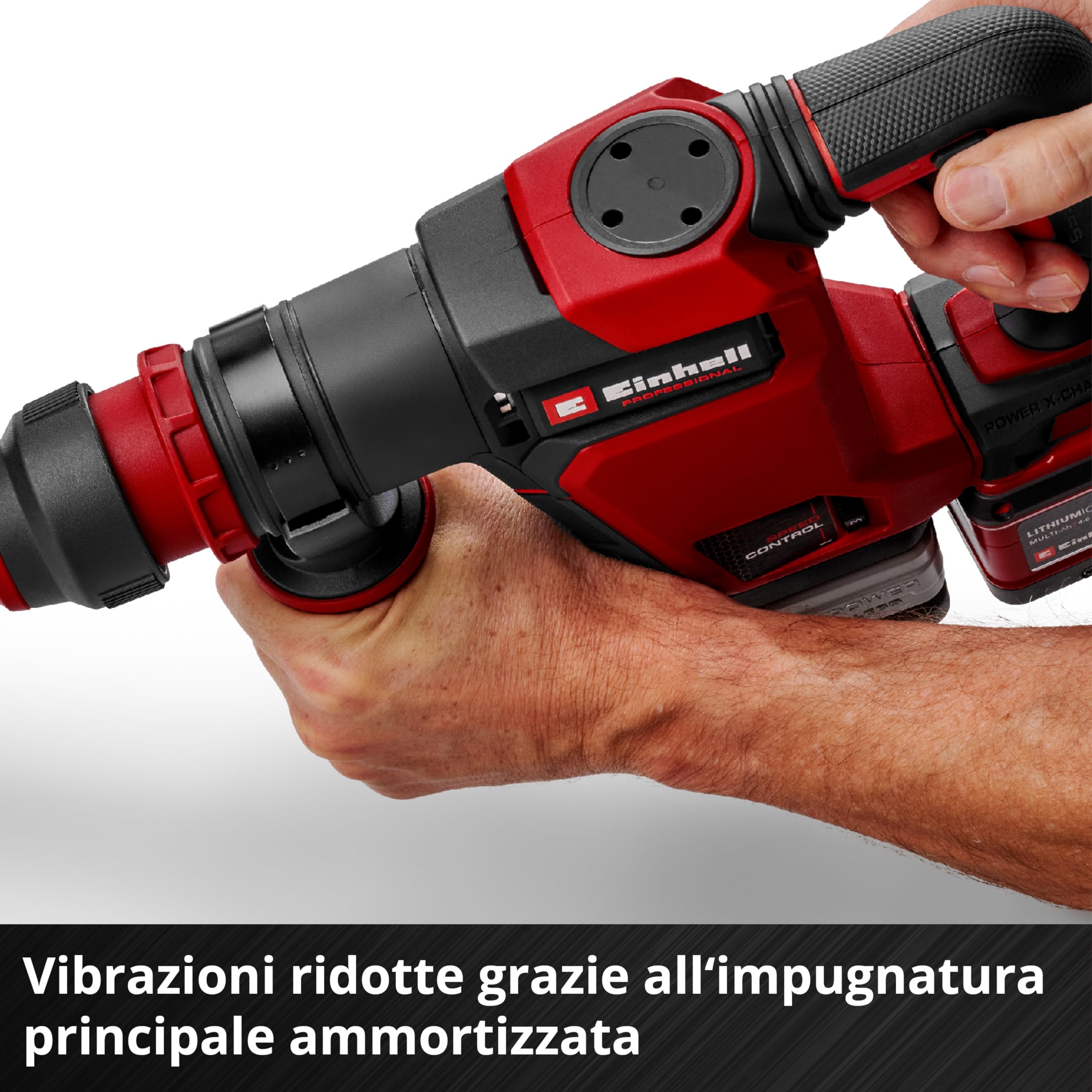 Einhell Professional Martello demolitore TP-DH 18/4 Li BL-Solo Power X-Change (18 V, brushless, 4,0 J, SDS-plus, blocco in funzione, incl. scalpello a punta e piatto + valigetta, batteria esclusa)