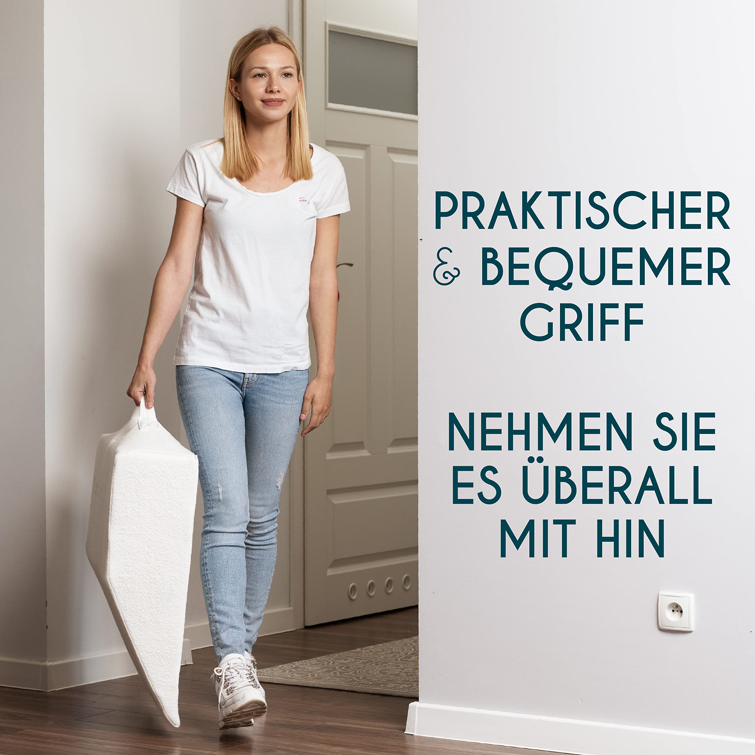 Dreamzie Ergonomisches Venenkissen Beinhochlagerungskissen Made in EU und Oeko TEX - Beinkissen Memory-Schaum - Beinauflage Atmungsaktiv Waschbar Hypoallergen