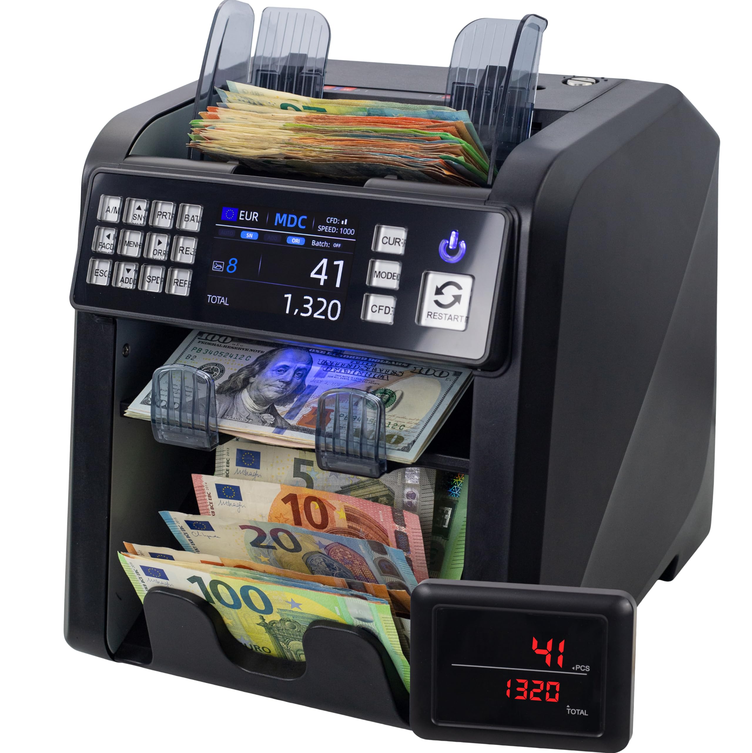 MV-600 Macchina conta banconote a denominazione mista | Selettore per banconote miste | EUR USD GBP ecc. | Conta soldi