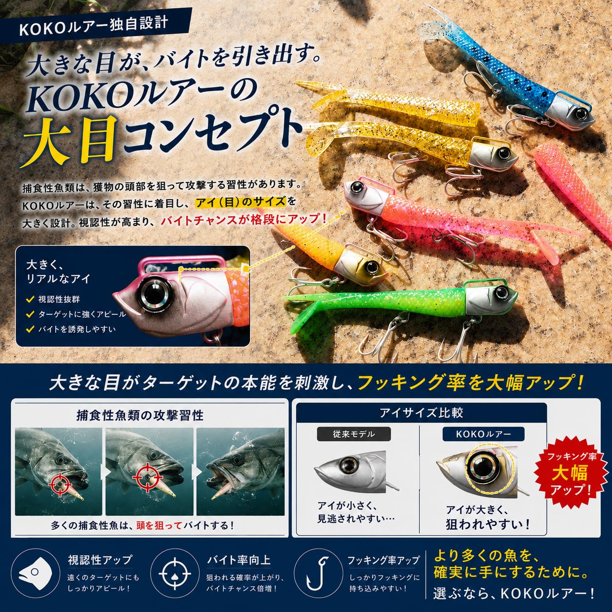 Amazon.co.jp: 【KOKOルアー】シーバス ルアー ヒラメ ジグヘッド