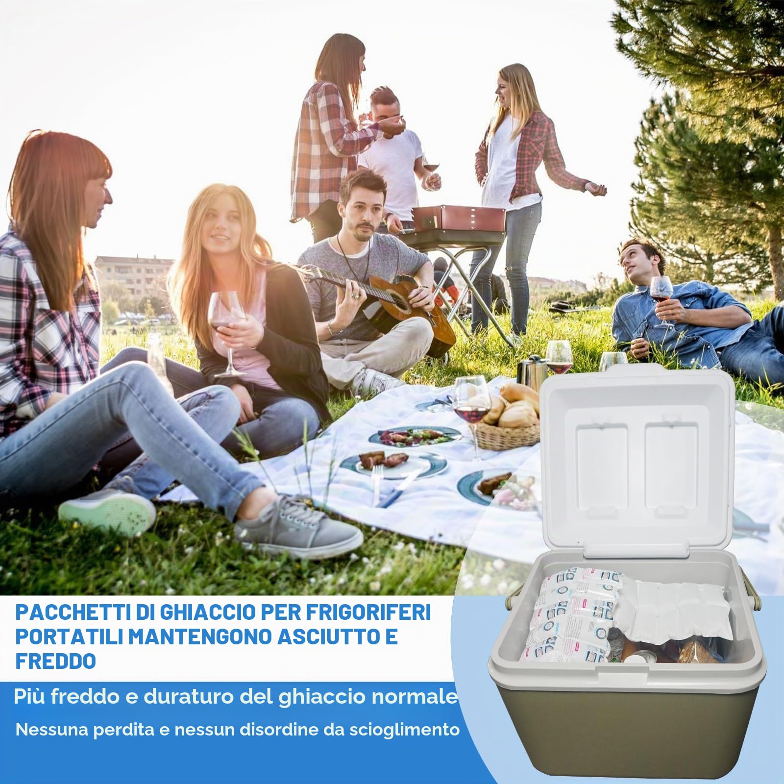 Spedizione Confezione di ghiaccio Confezione piccola Confezione di ghiaccio per alimenti Foglio refrigerante di lunga durata riutilizzabile 96 celle