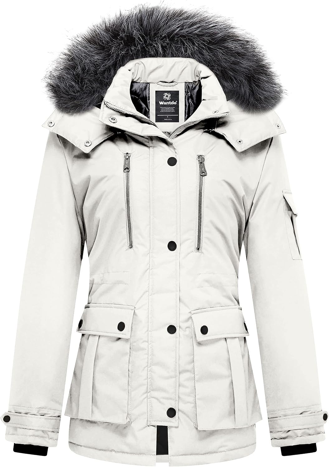 wantdo Women's Quilted Winter Coat Warm Puffer Jacket Thicken Parka with Removable Hood