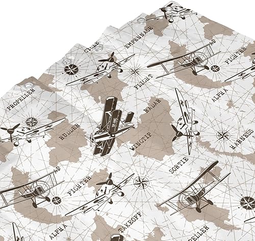 Miniatura 3 de Cortina de ducha impermeable con brújula y mapa del mundo, cortinas de baño para decoración de baño, juego de cortina de ducha de 72 x 72 pulgadas