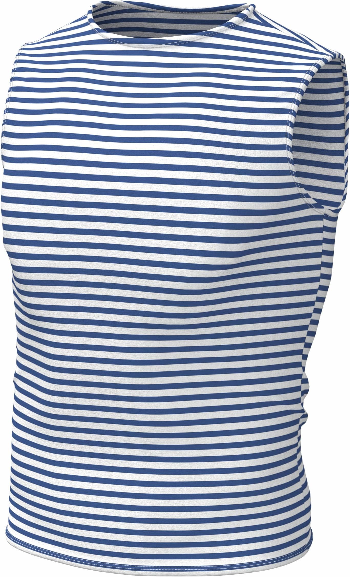 Genuine Striped Tank Top Sleeveless Shirt Light Blue Cotton Original Telnyashka Тельняшка