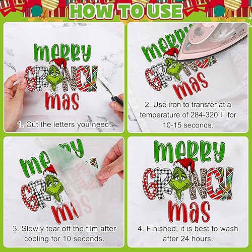 Miniatura 3 de Lindos parches adhesivos para planchar de Navidad, transferencia para planchar de Navidad, para camisetas, calcomanías de vinilo HTV para planchar