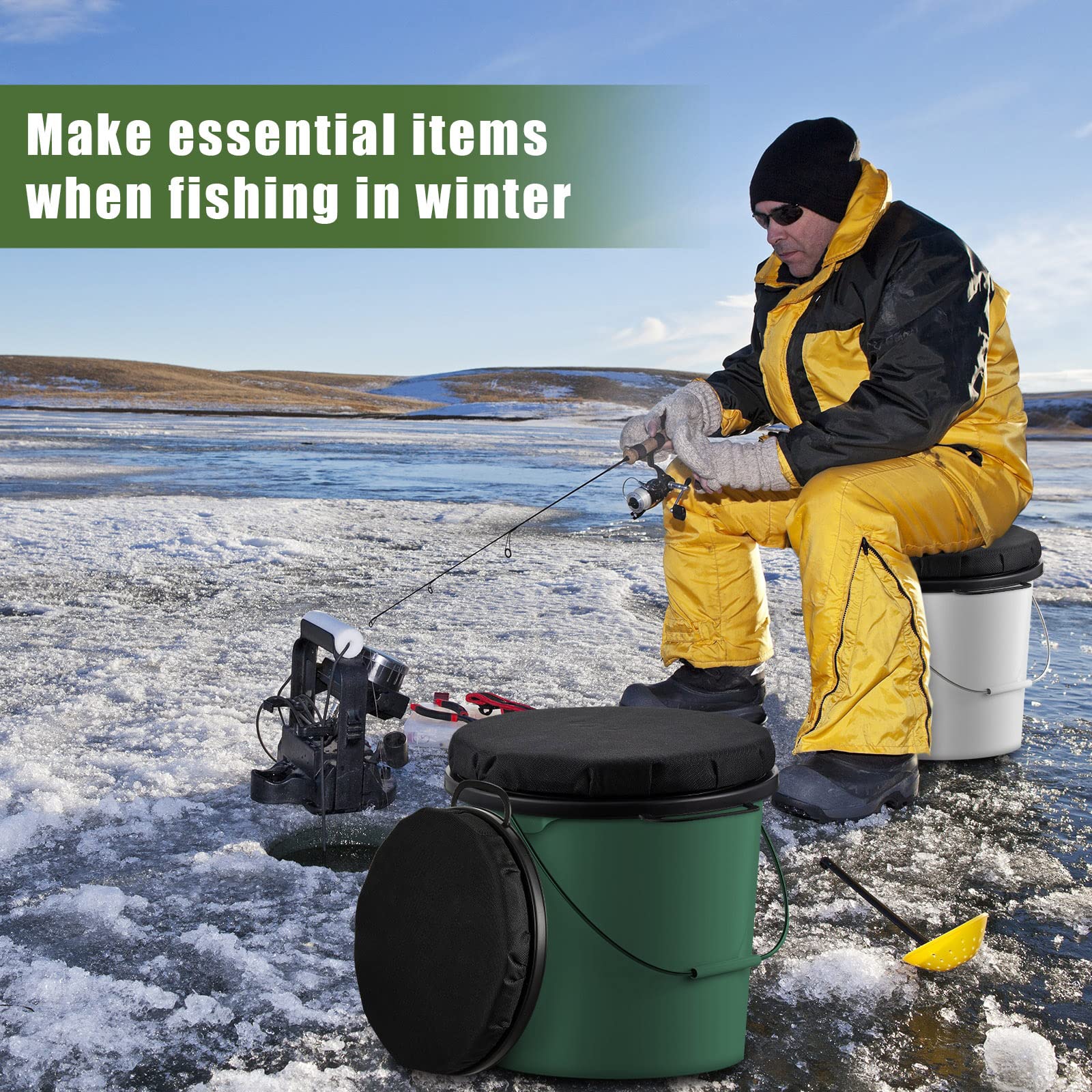 Gallon Bucket Seat Lid,Swivel Seat Cushion Bucket Seat Yeti Loadout