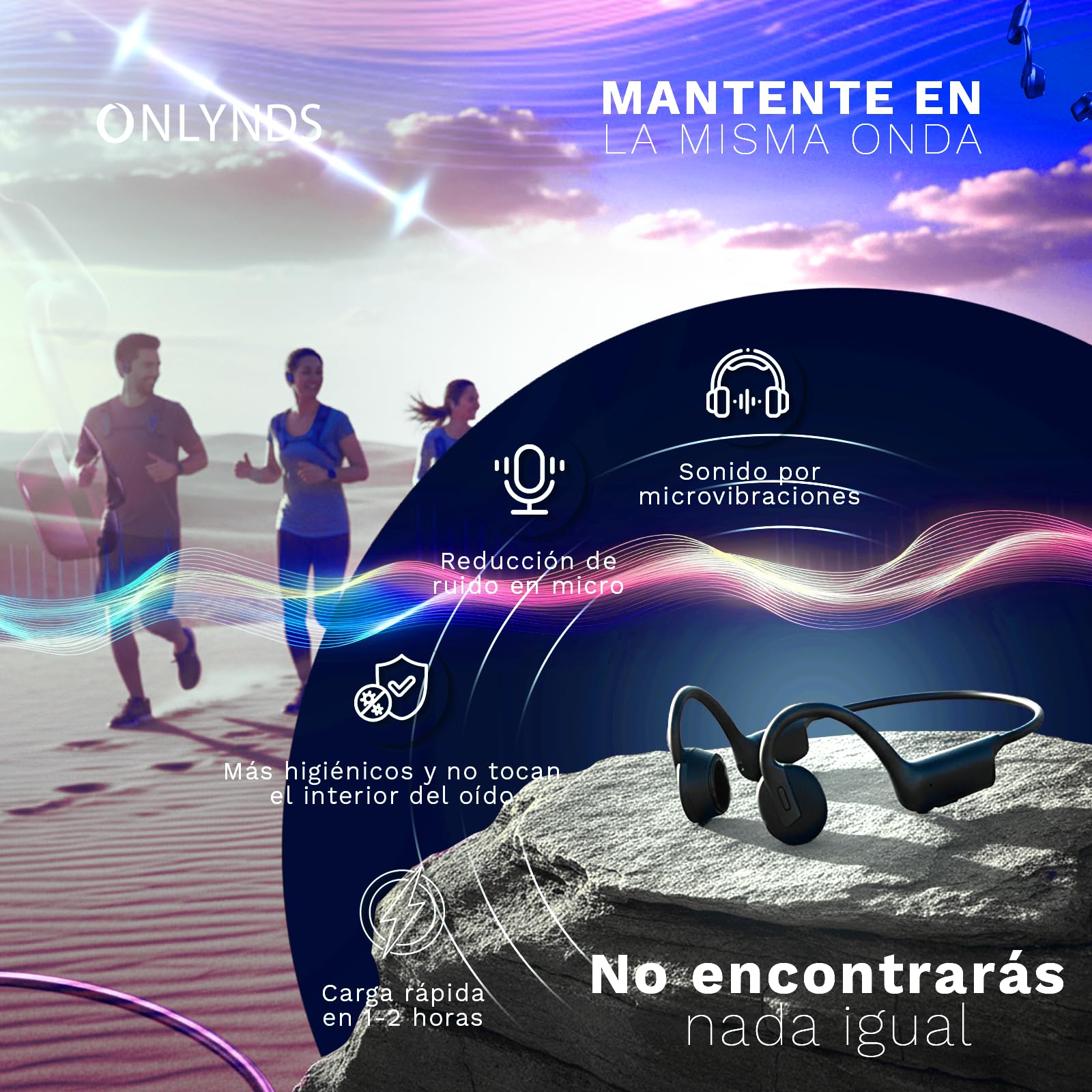 Onlynds Super Auriculares Conduccion Osea Premium Bluetooth 5.4 | Cascos Open Ear Inalámbricos IPX5 | ULTRALIGEROS | Resistentes al Sudor y Lluvia | Bolsa Impermeable INCLUIDA. — view 8
