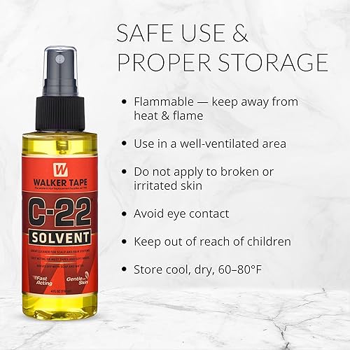 Miniatura 6 de Walker Tape C-22 - Aerosol solvente de 4 onzas, removedor de adhesivo de acción rápida para cinta de peluca, sistemas de encaje y extensiones de