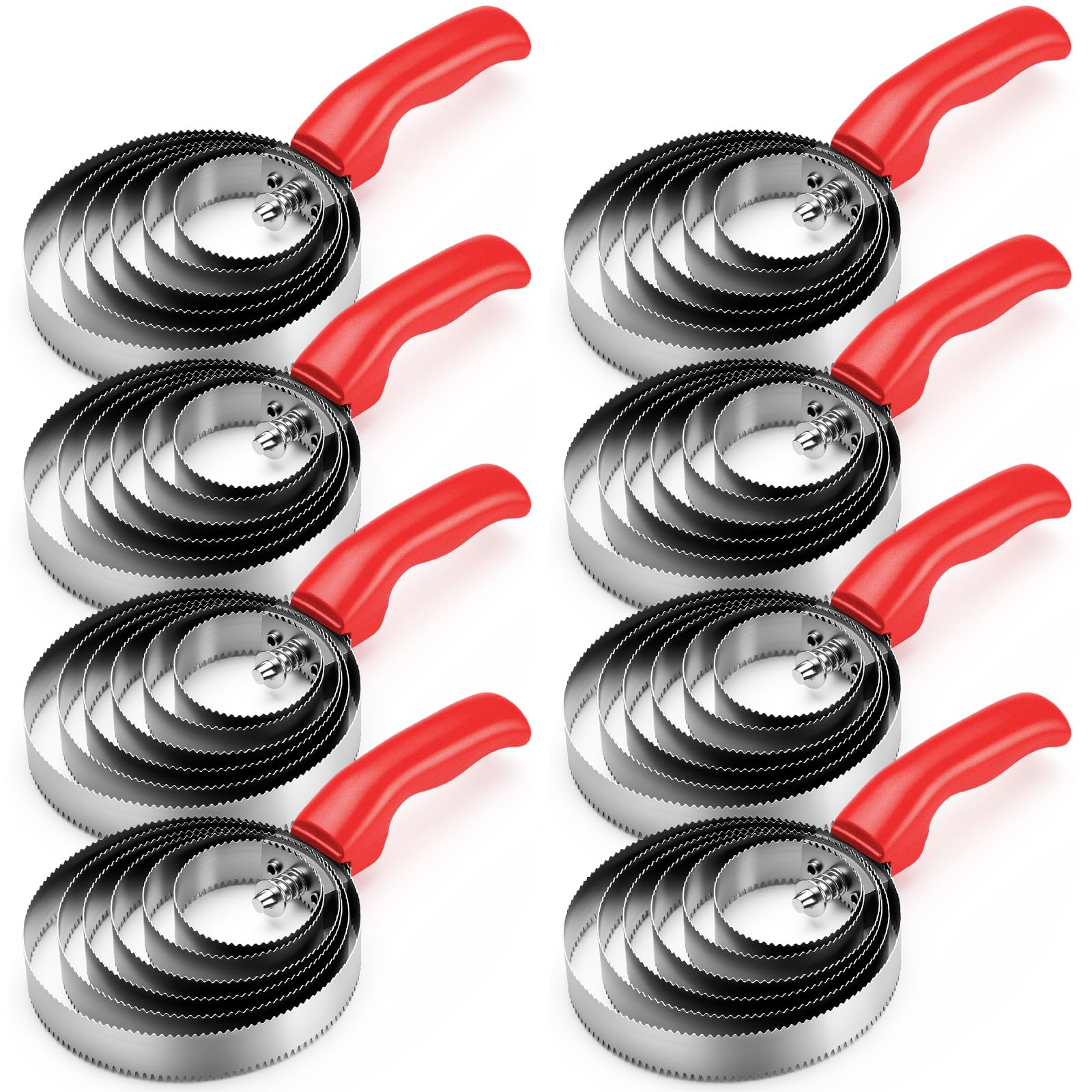 Tanlade 6 Ringe 8 Pack Striegel Pferdebürste Metall Striegel Derby Party Supplies Reversible Edelstahl Kamm Schaber mit bequemem Griff für Kuh Schaf Haustier Hund Ziege Pferd (rot)