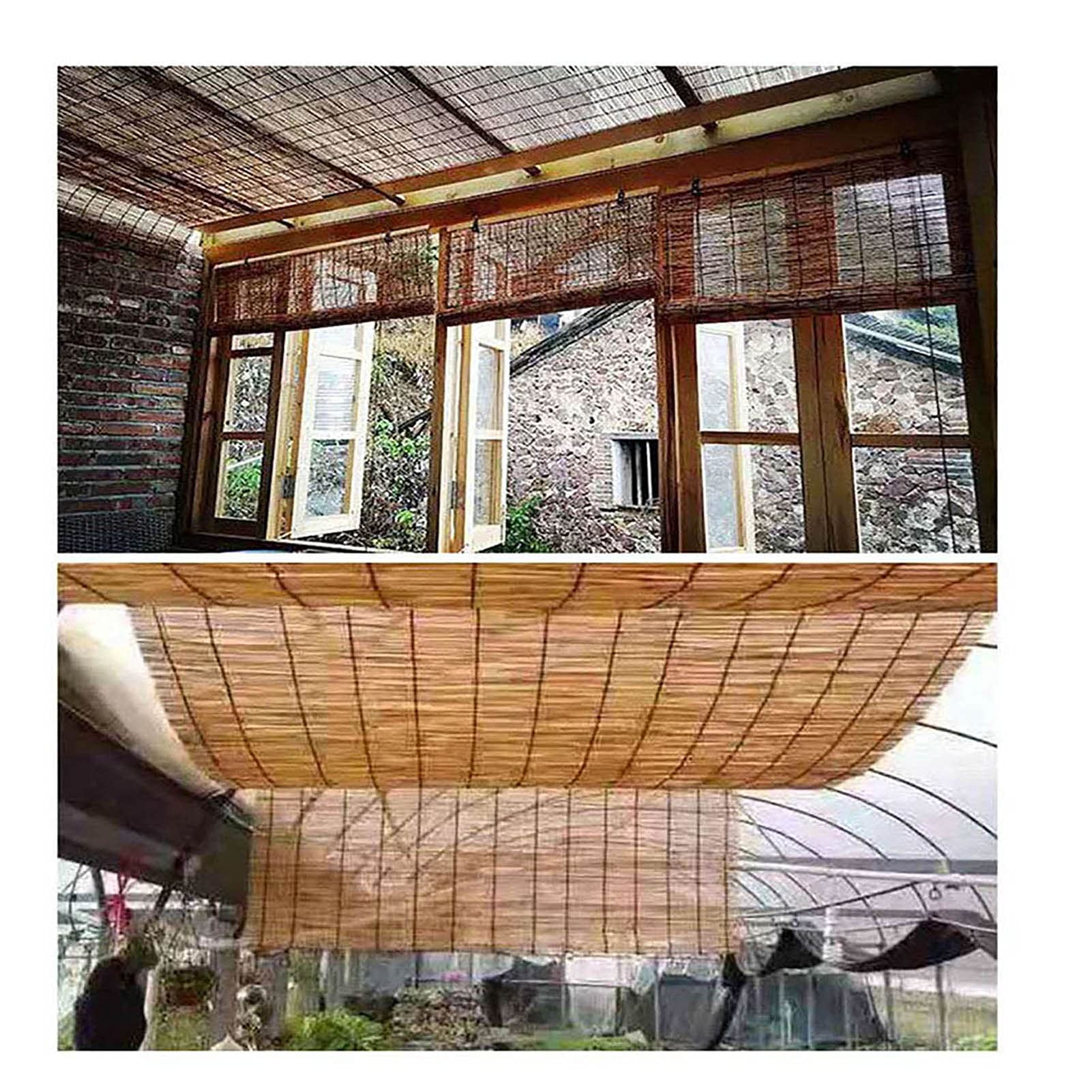 Bambus-Balkon-Sichtschutzzaun-Rolle für den Außenbereich, Gartendekoration, 1,2 m hoch, Verdunkelung, Schilf-Wandverkleidung, ideal für Wohnung, Terrasse, Galeriewand und mehr, 60 cm hoch