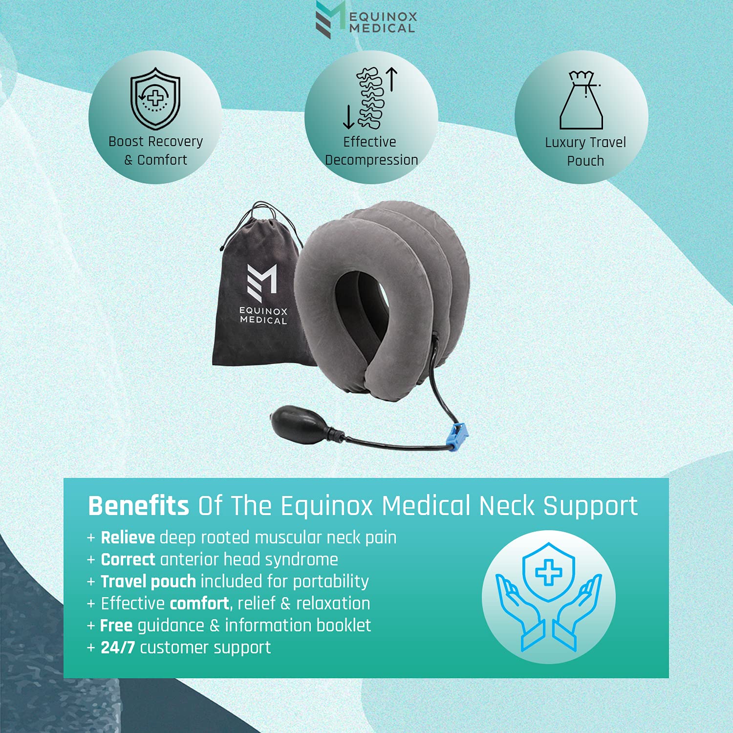 Equinox Medical Cervical Neck Stretcher Traction Device, Neck Support