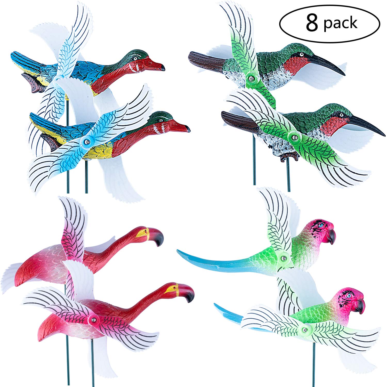 Campanelli a vento, girandole Whirlygigs colibrì, prato, paletti da giardino, decorazioni per uccelli, cardinale, esterno, decorazione decorativa per cortili, accessori per terrazze, mulini a vento
