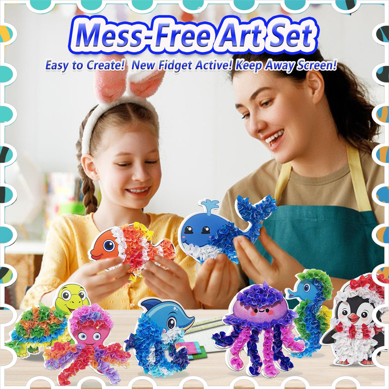 Creatieve Doe-het-zelf Zeemeermin Knutselset Voor Kinderen - 12 Stuks Poke Art Speelgoed
